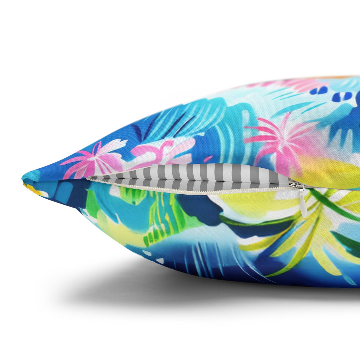 Kaleidoscope Canopy: Tropical Palm Symphony Spun Polyester Square Pillowcase 4 Sizes