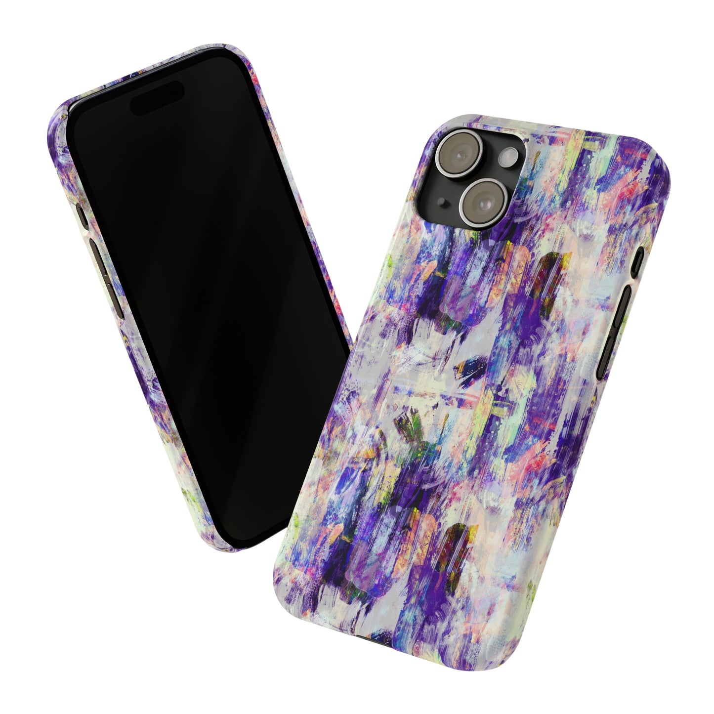 Purple Spring Painted Abstract Iphone 15-12 Slim Phone Case