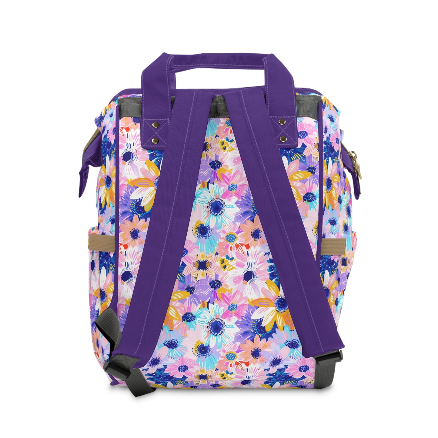 Watercolor Wonderland: Large Colorful Daisies Blooming with Radiance Multifunctional Diaper Backpack