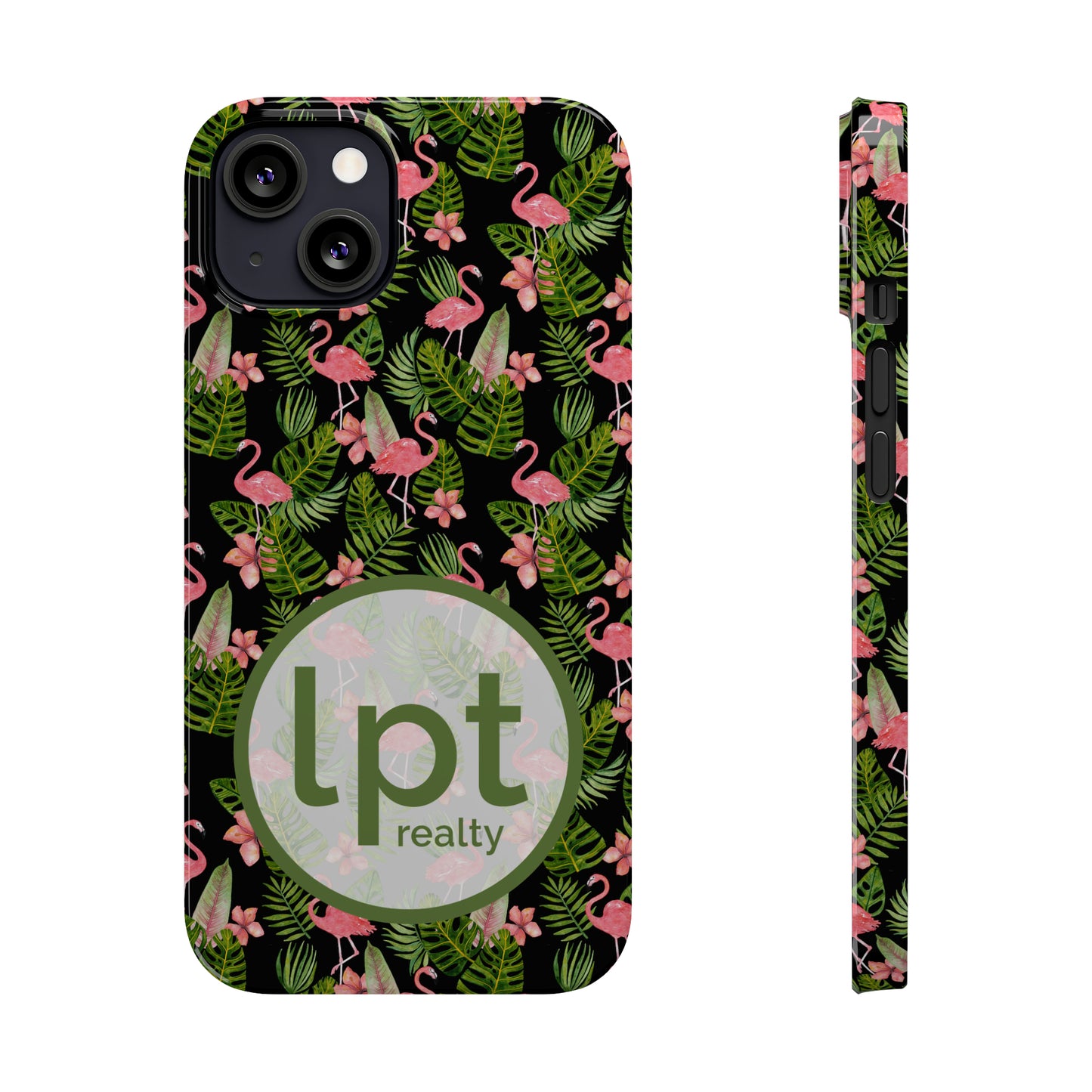 LPT Realty Logo -  Tropical Flamingos Iphone 15-12 Slim Phone Case