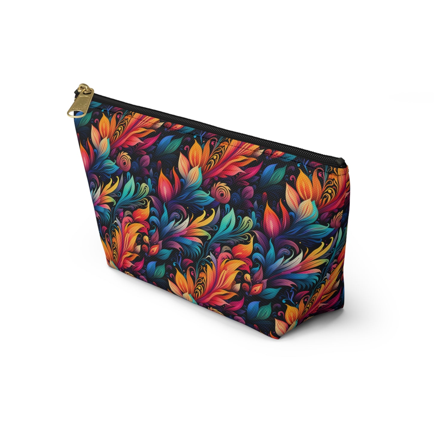 Mystical Neon Flowers and Leaves  - Makeup & Accessory Bag 2 Sizes