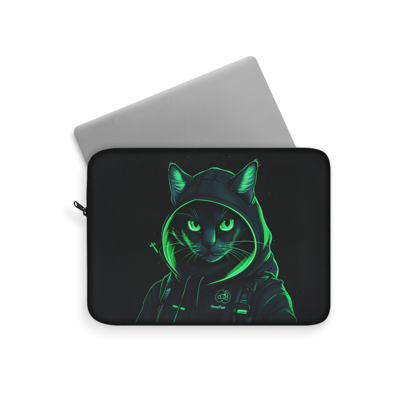 Neon Nightcrawler Cyber Stealth Cat  Laptop or Ipad Protective Sleeve 3 Sizes Available