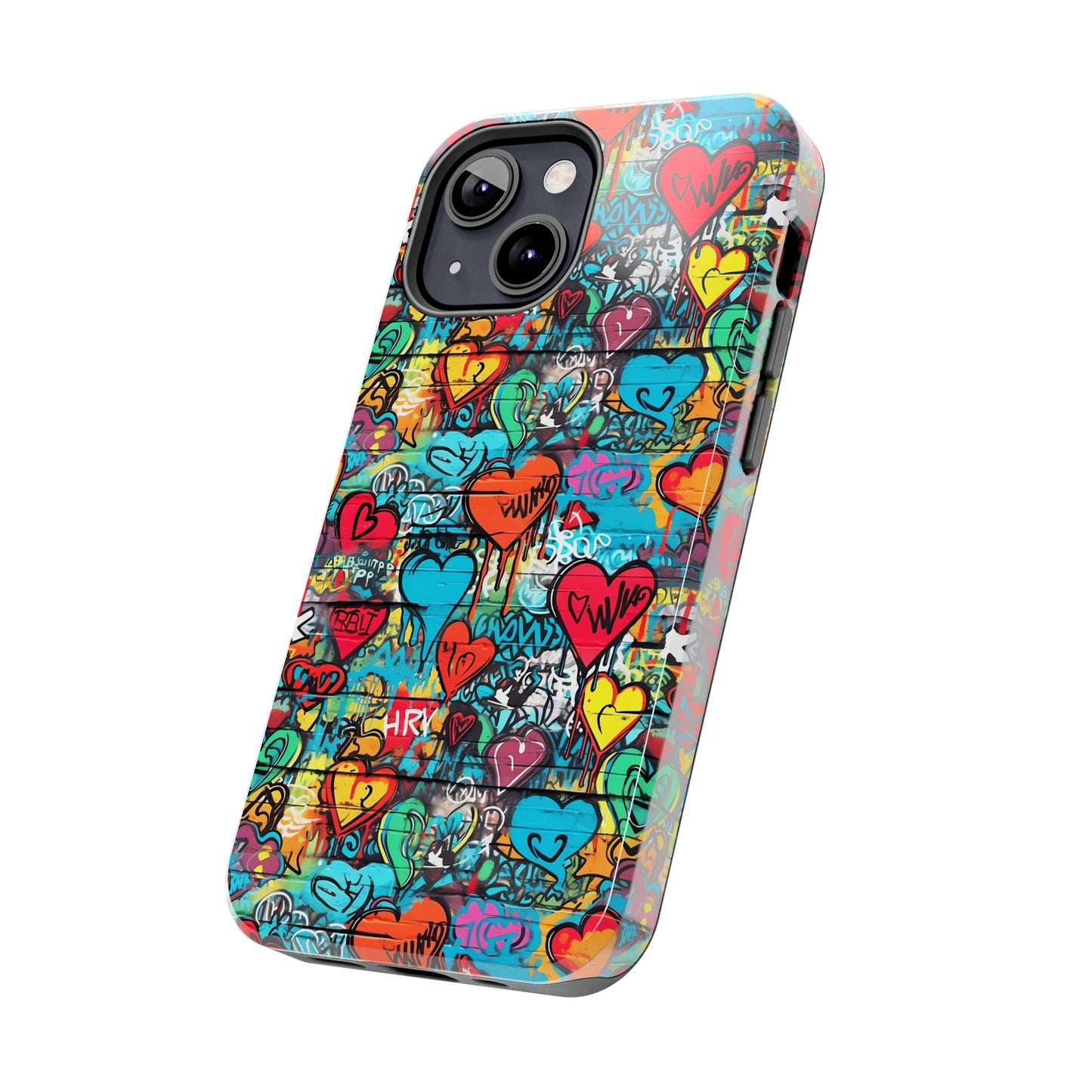 Street Art Graffiti Hearts Design Iphone Tough Phone Case