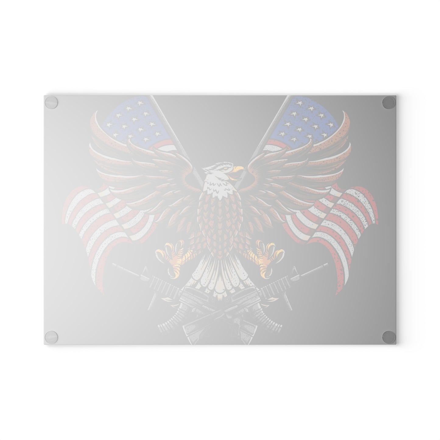 American Flags with Eagle - Glass Cutting Board  8" x 11" and 11" x 15"