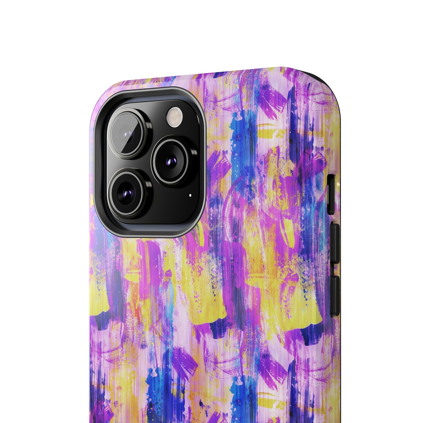 Pink & Yellow Spring Painted Abstract Iphone Tough Phone Case