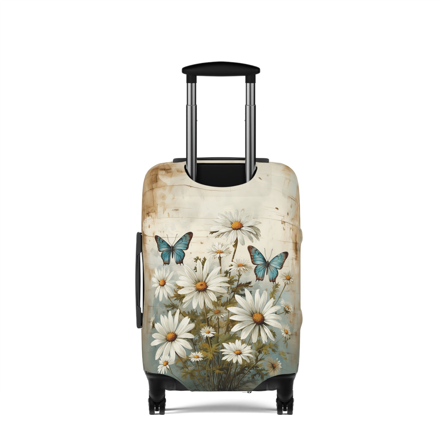 Rustic Farmhouse Daisy and Butterfly Design  - Luggage Protector and Cover 3 Sizes