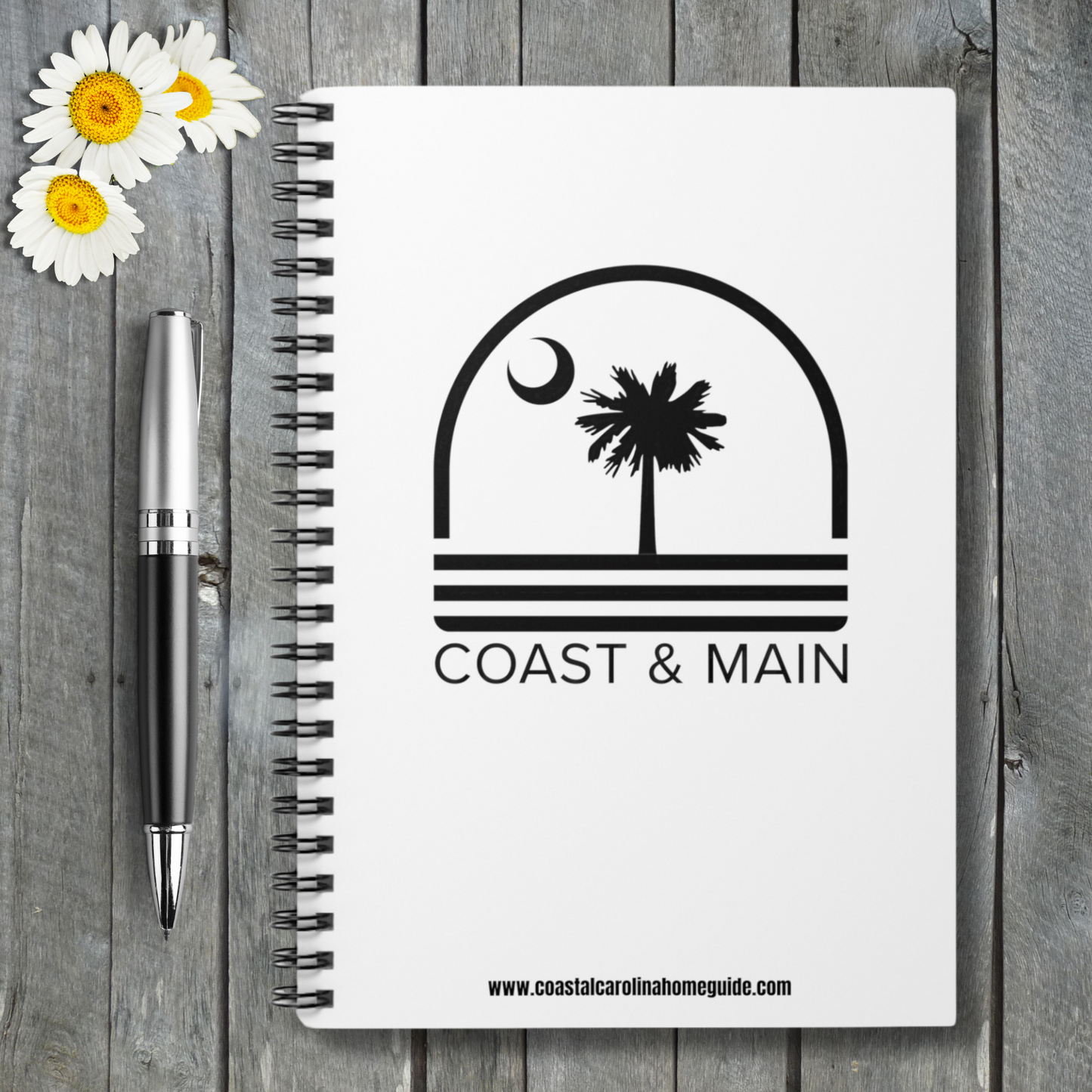 Coast & Main on White  - Spiral Notebook Ruled Line 6"x8"