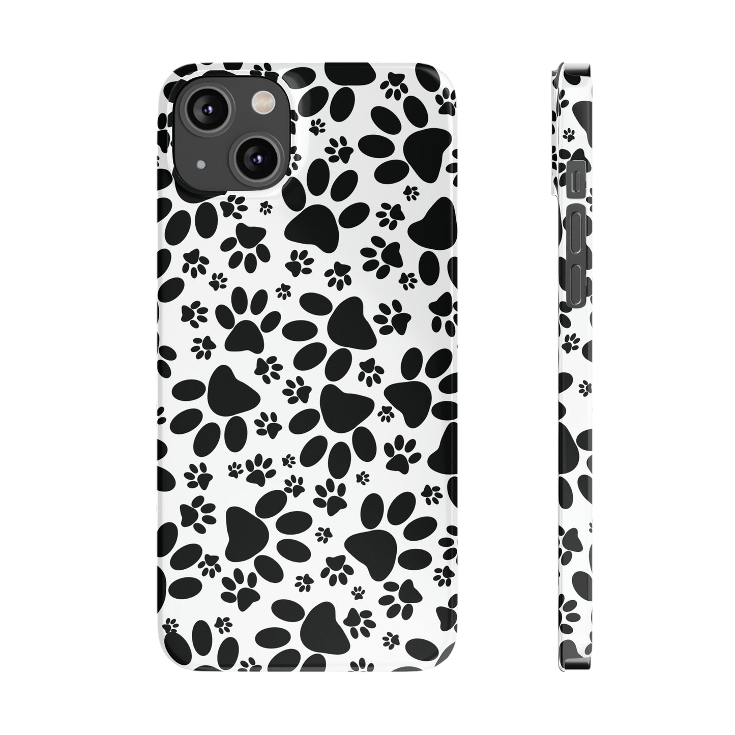 Black Animal Paw Prints Iphone 15-12 Slim Phone Case