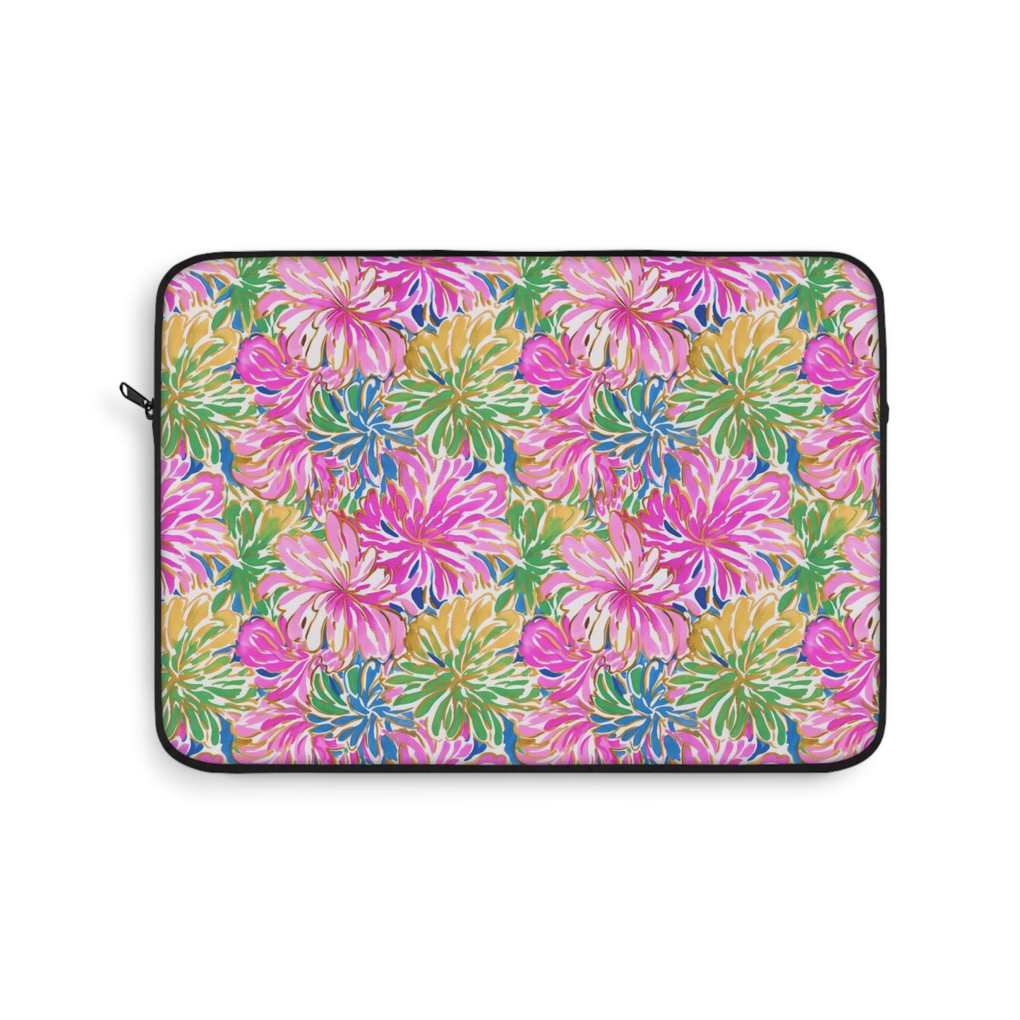 Pastel Bouquet: Large Blooms of Pink, Gold, and Blue in Watercolor Laptop or Ipad Protective Sleeve 3 Sizes Available