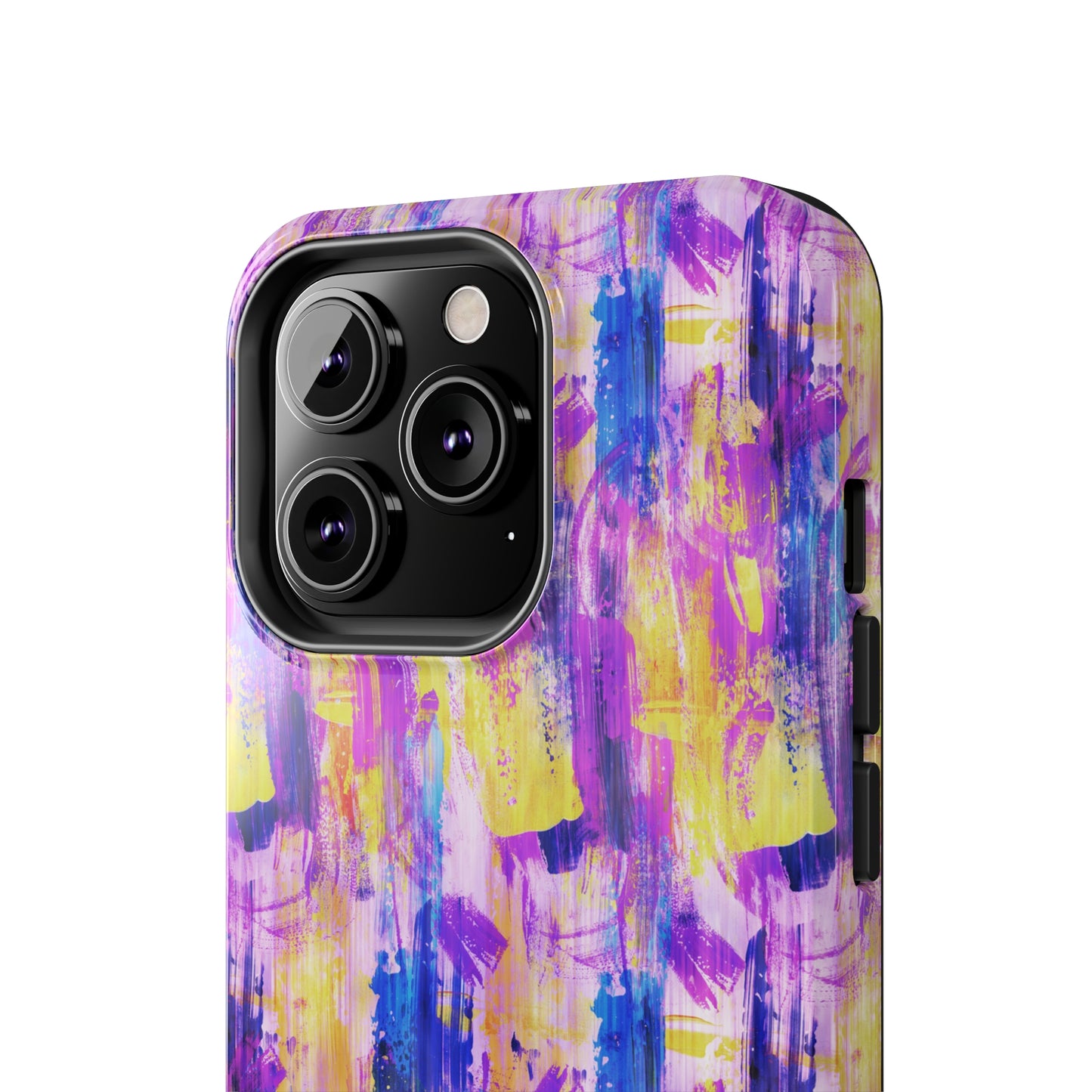 Pink & Yellow Spring Painted Abstract Iphone Tough Phone Case