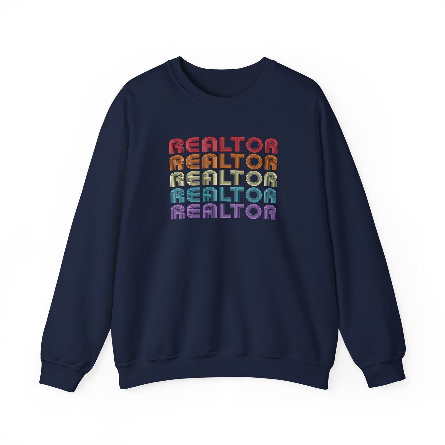 Retro Rainbow Realtor Design  - Crewneck Sweatshirt Unisex S-5XL