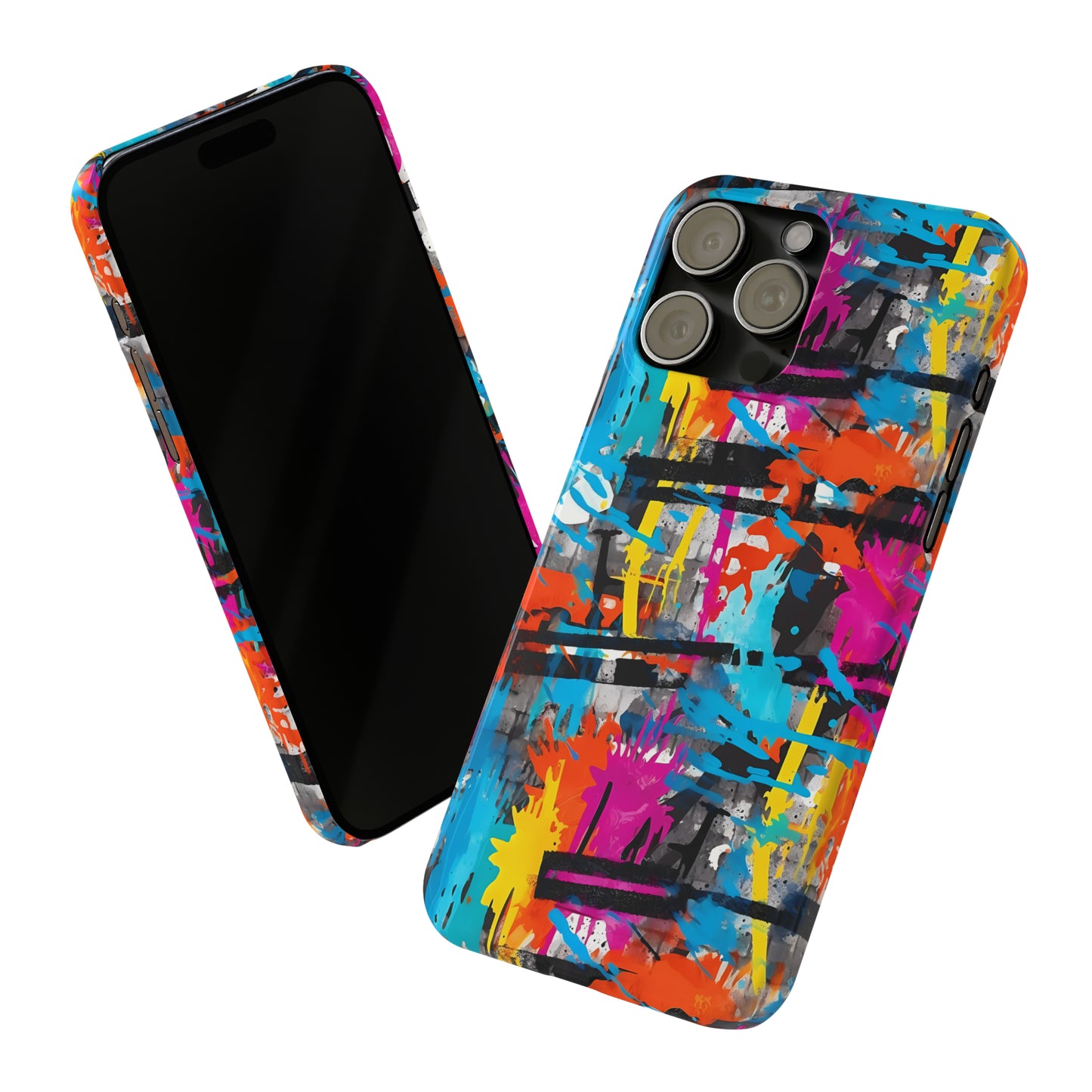 Rainbow Color Abstract Graffiti Design Iphone 15-12 Slim Phone Case