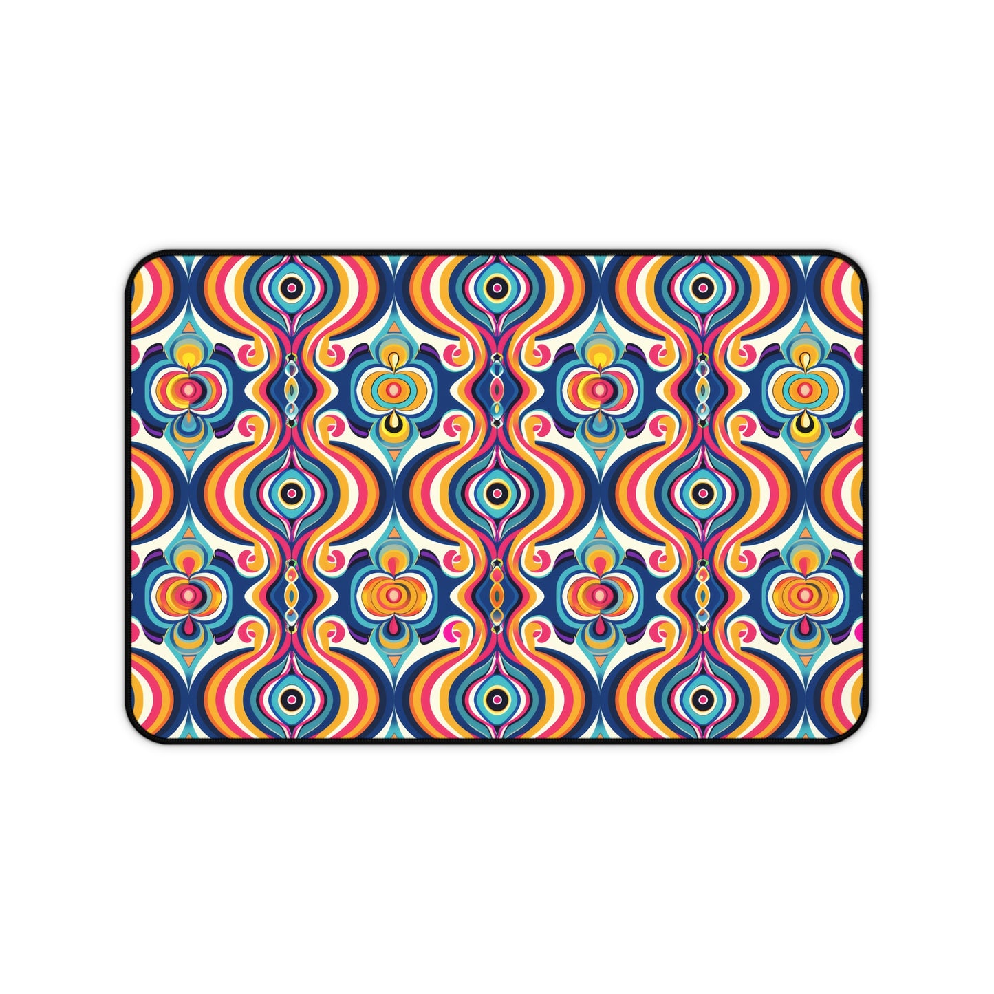 Vibrant Retro Waves with Colorful Geometric Pattern Extended Gaming Mouse Pad  Desk Mat  - 3 Sizes