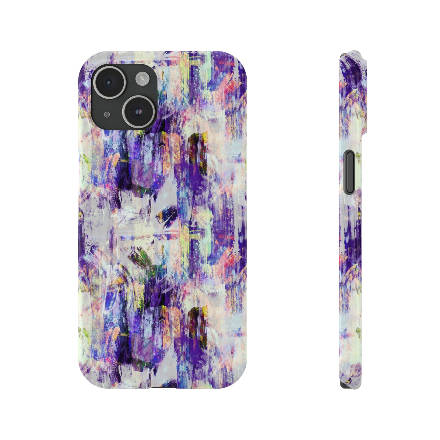 Purple Spring Painted Abstract Iphone 15-12 Slim Phone Case