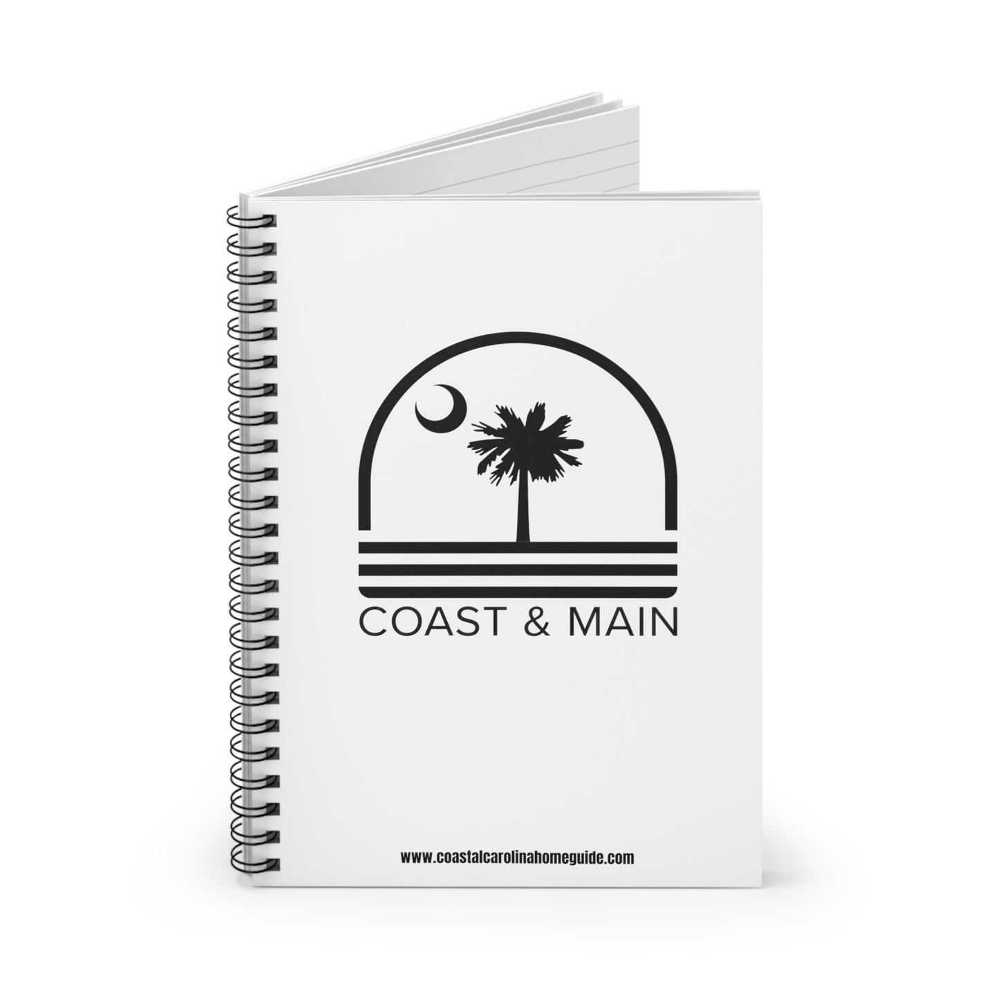 Coast & Main on White  - Spiral Notebook Ruled Line 6"x8"