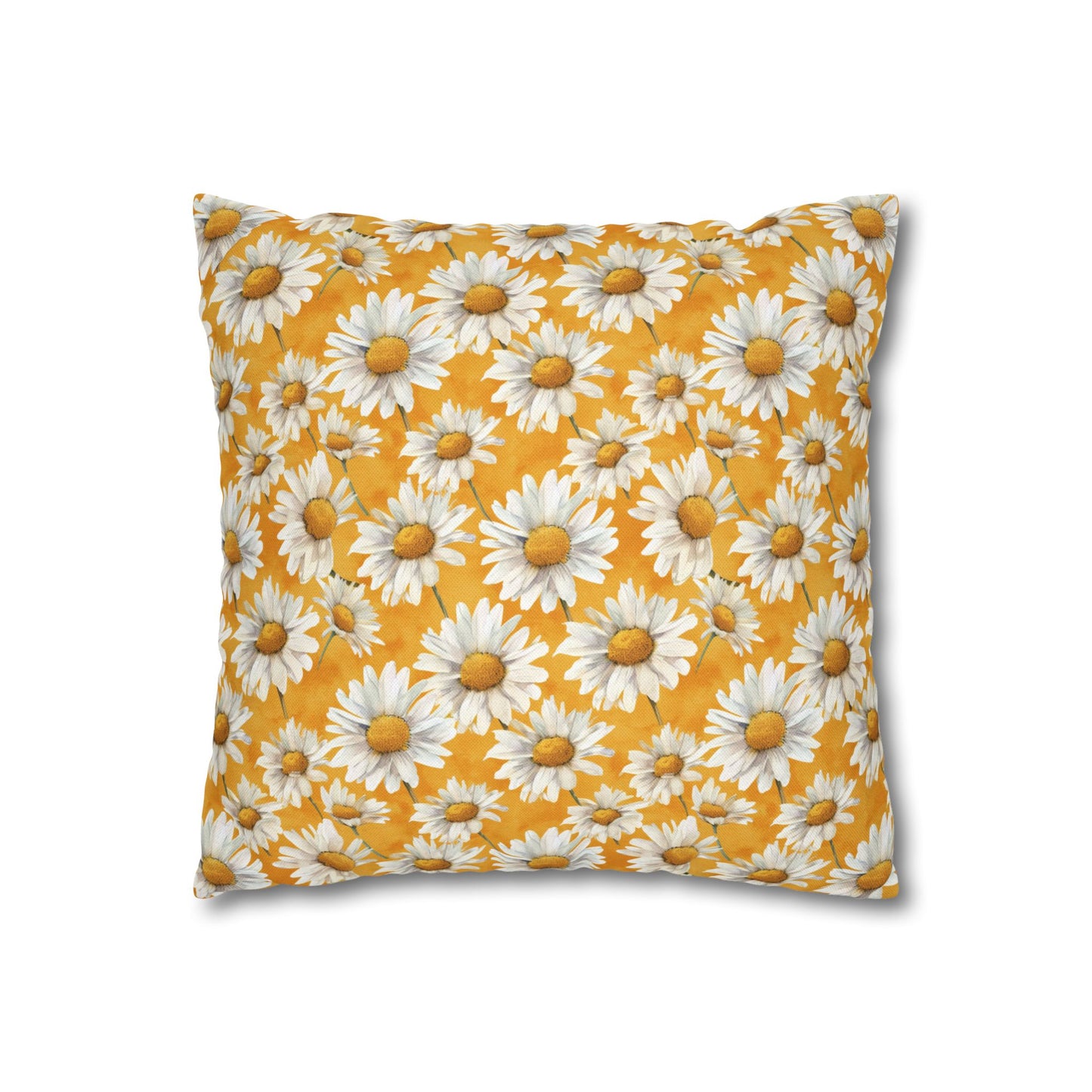 Golden Daisy Field with Vibrant Yellow Floral Design Spun Polyester Square Pillowcase 4 Sizes