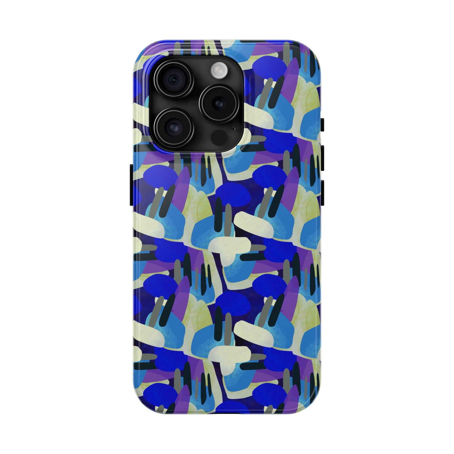 Blue, Purple and Green Abstract Design Iphone Tough Phone Case