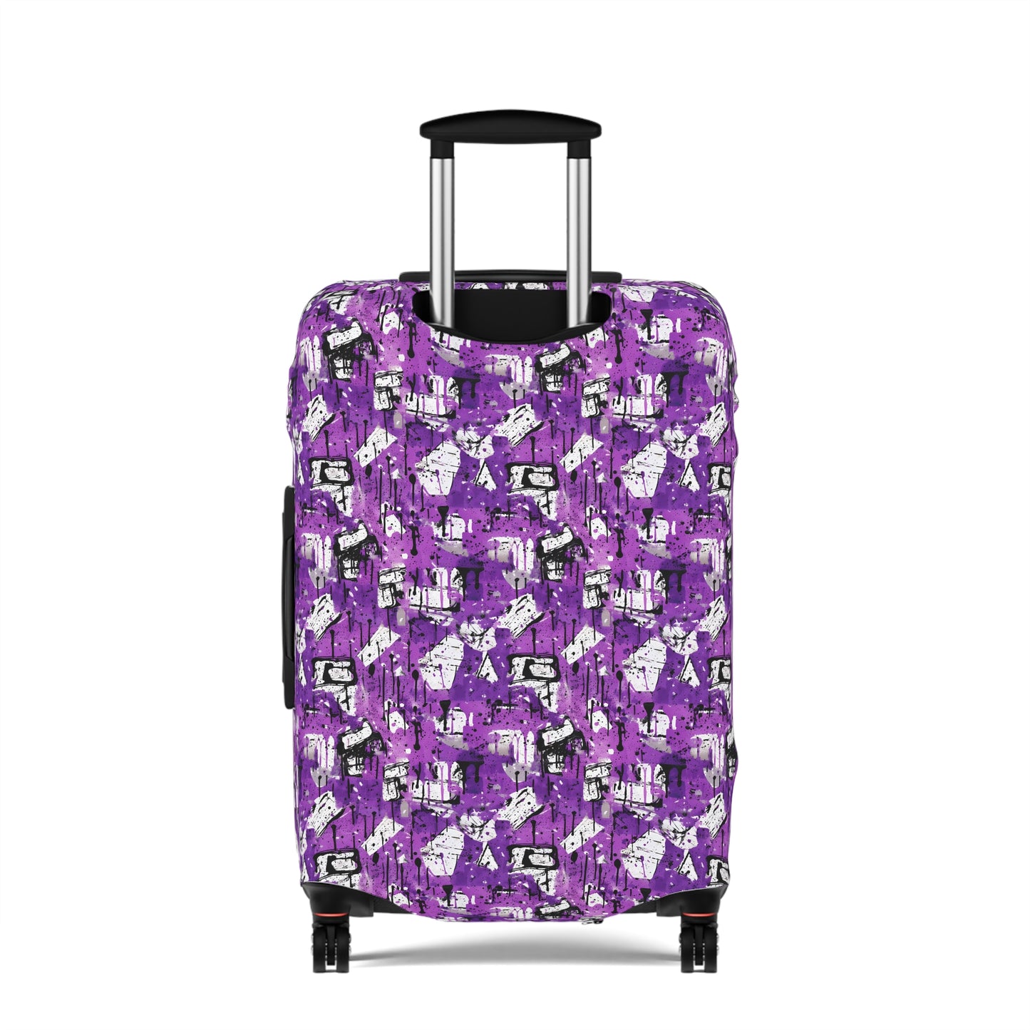 Black, White and Purple Graffiti Abstract Art  - Luggage Protector and Cover 3 Sizes