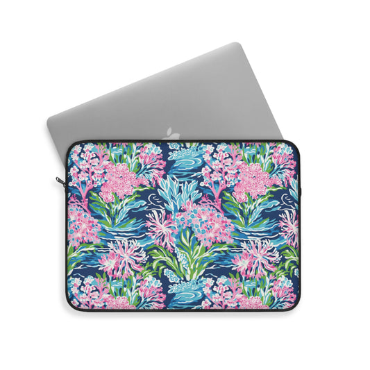 Blush Blossoms: Watercolor Water Garden Adorned with Pink Flowers Laptop or Ipad Protective Sleeve Three Sizes Available