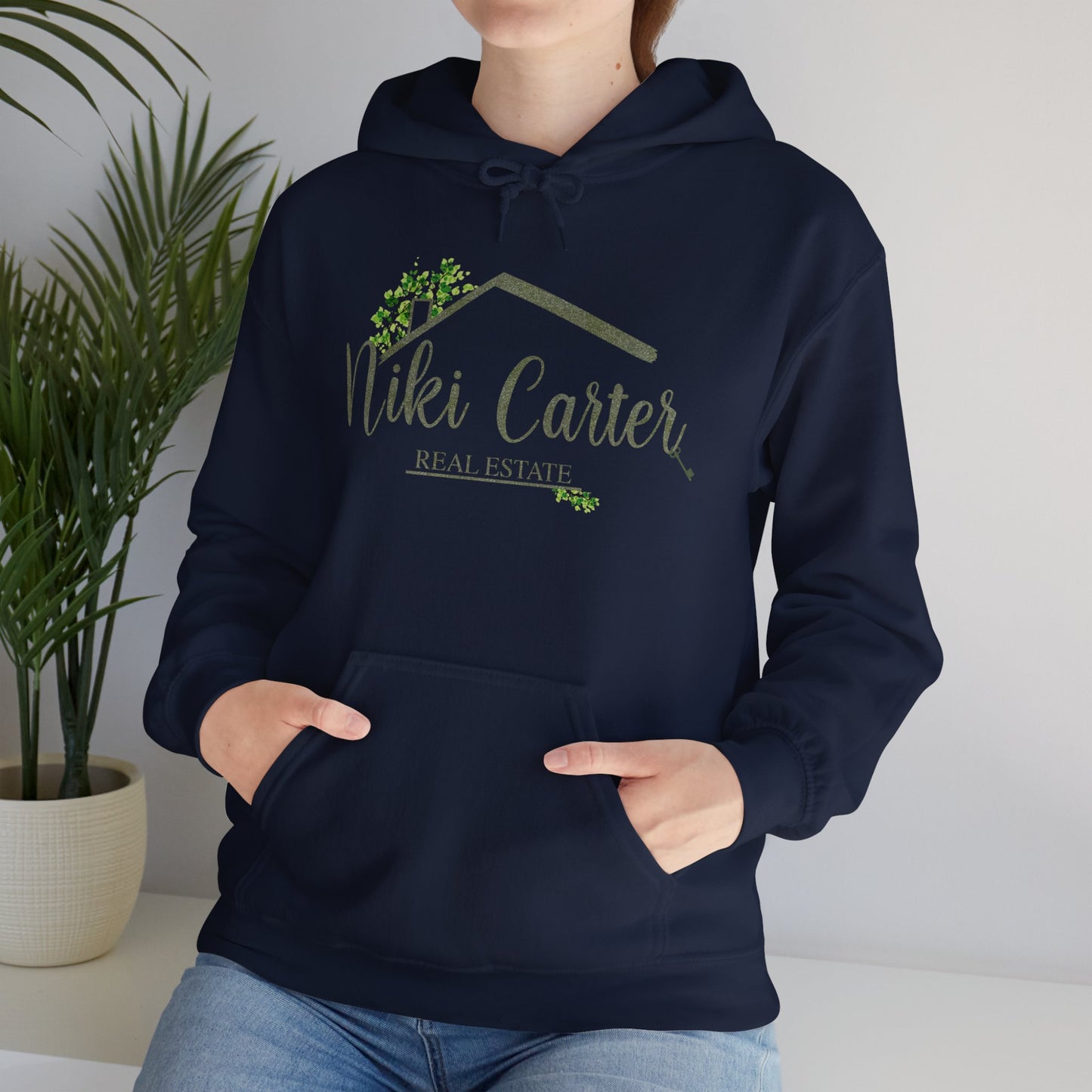 Niki Carter Olive Sparkle Logo, LPT on Back  - Hooded Sweatshirt S-5XL