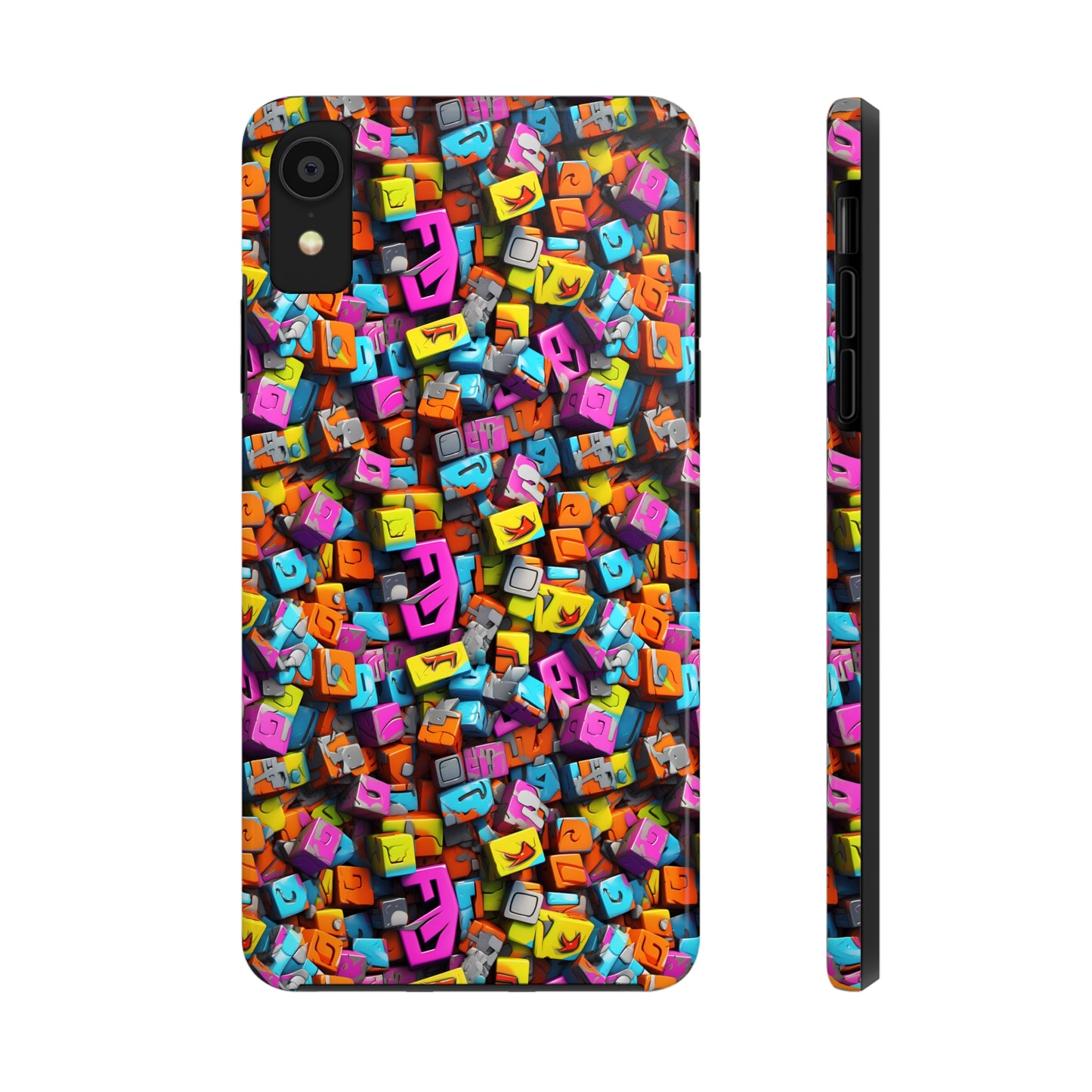 3D Abstract Colorful Block Design Iphone Tough Phone Case