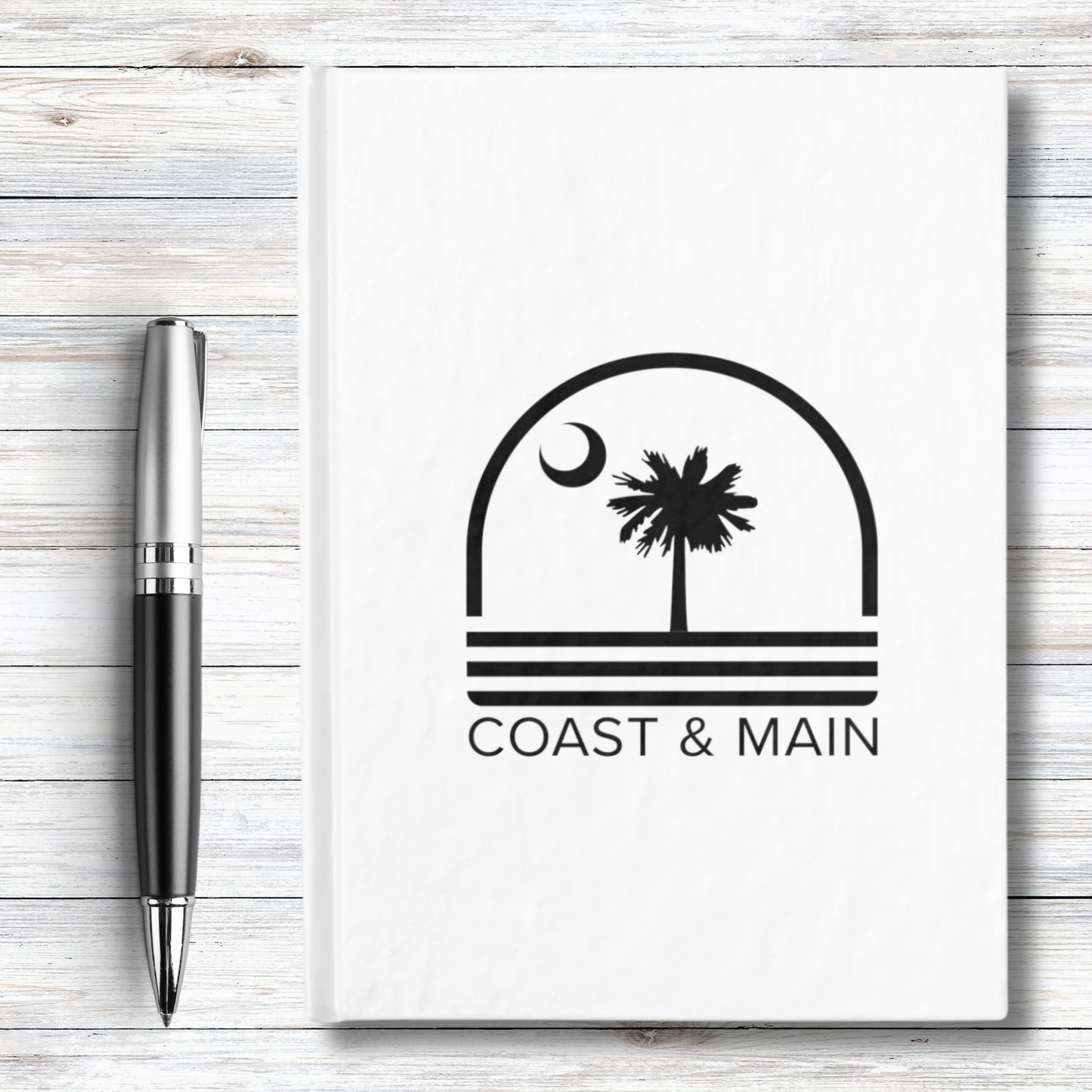 Coast & Main White - Hardcover Ruled Line Journal 5" x 7"