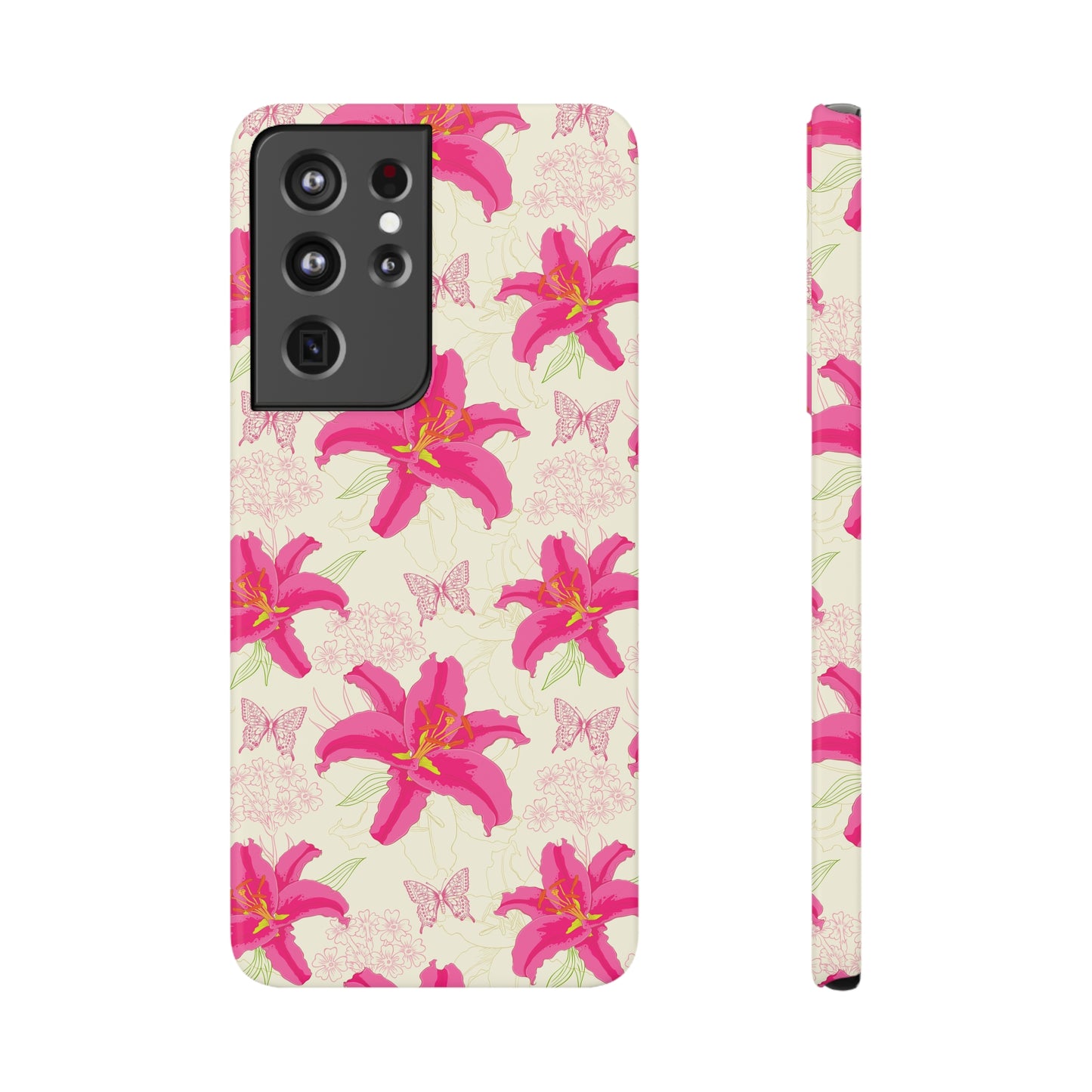 Large Lilies and Butterflies Samsung Slim Cases