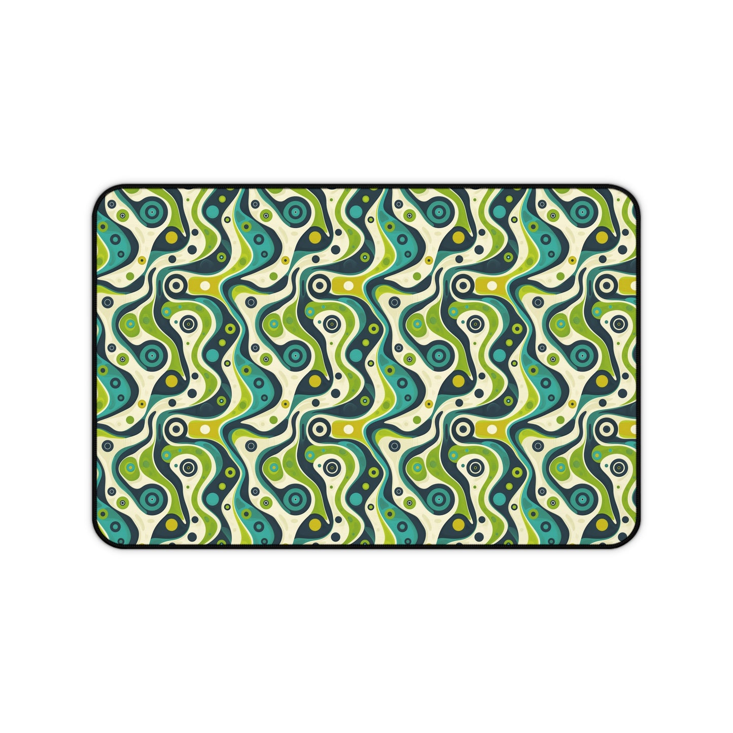 Groovy Retro Greens and Blues Abstract Waves Extended Gaming Mouse Pad  Desk Mat  - 3 Sizes