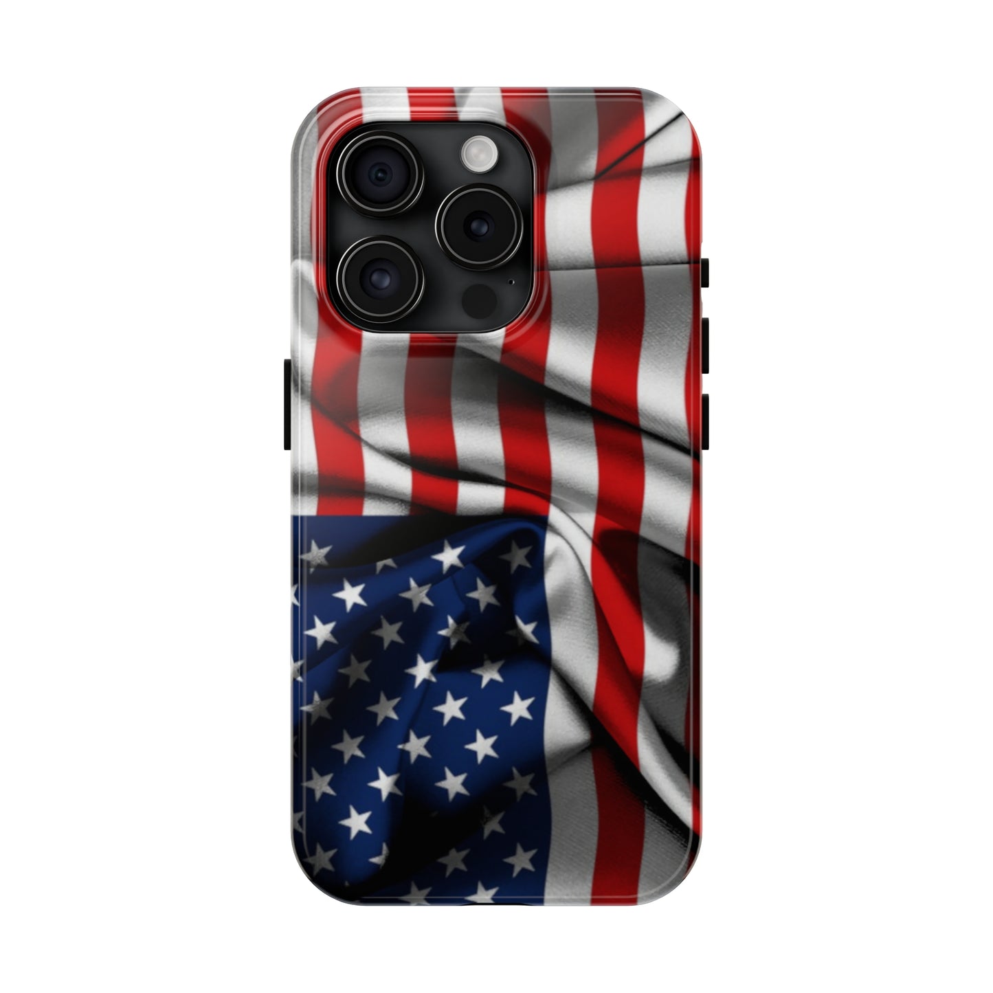 Proudly Unfurling: The American Flag Waves in Patriotic Splendor Iphone Tough Phone Case