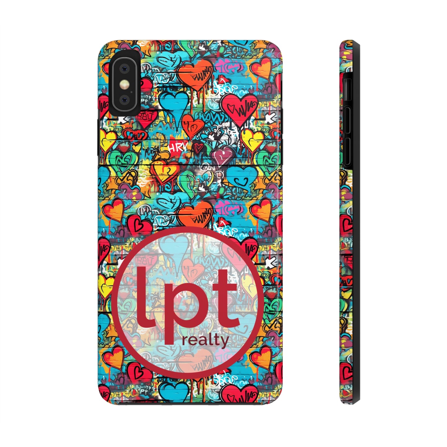 LPT Realty Logo -  Street Art Graffiti Hearts Design Iphone Tough Phone Case