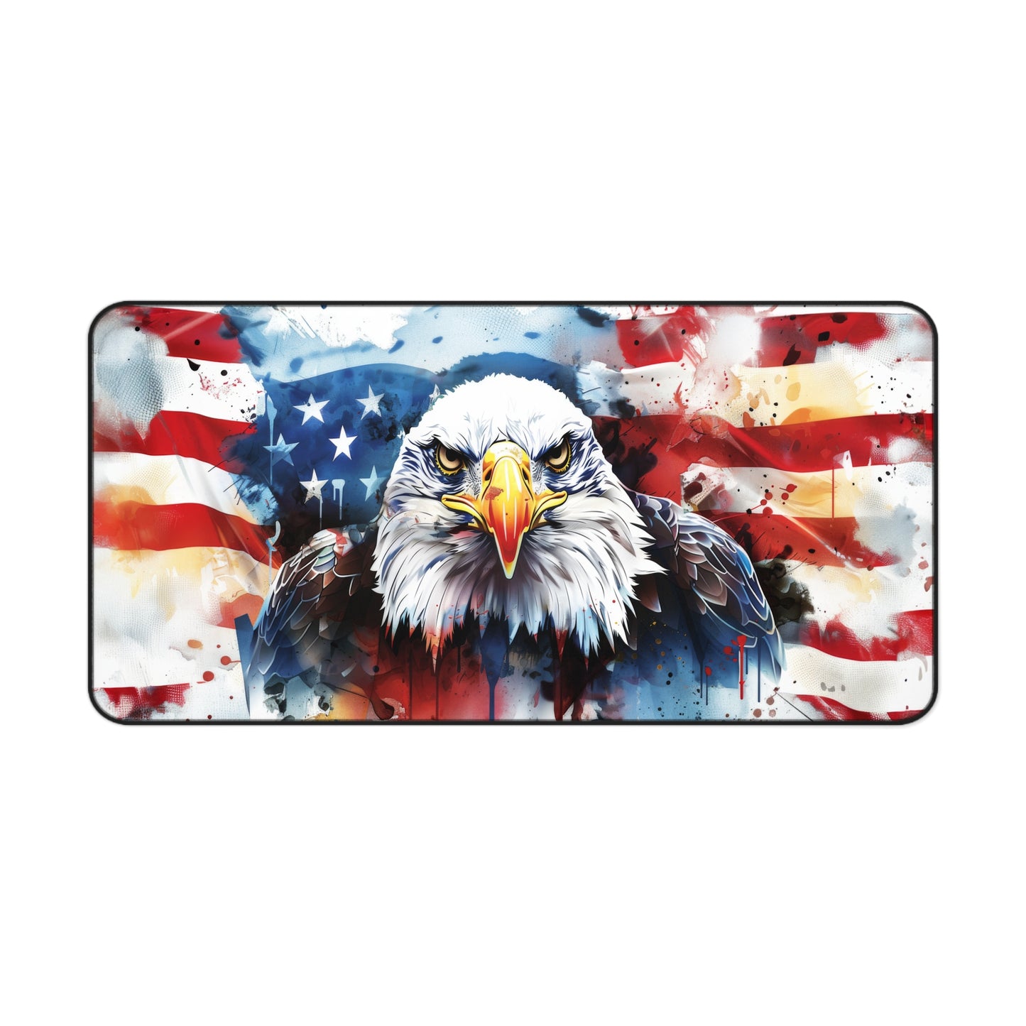 Liberty's Gaze Eagle with American Flag, Bold and Vibrant Extended Gaming Mouse Pad  Desk Mat  - 3 Sizes