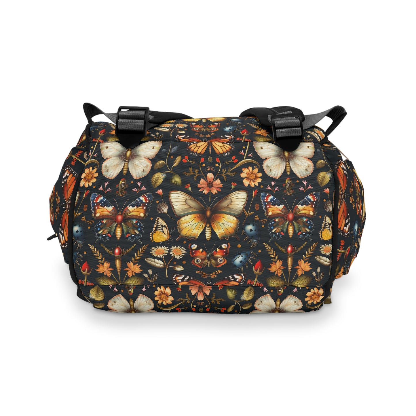 Enchanted Garden of Butterflies and Botanicals in Rich Autumn Hues on a Deep Night Background Multifunctional Diaper Backpack