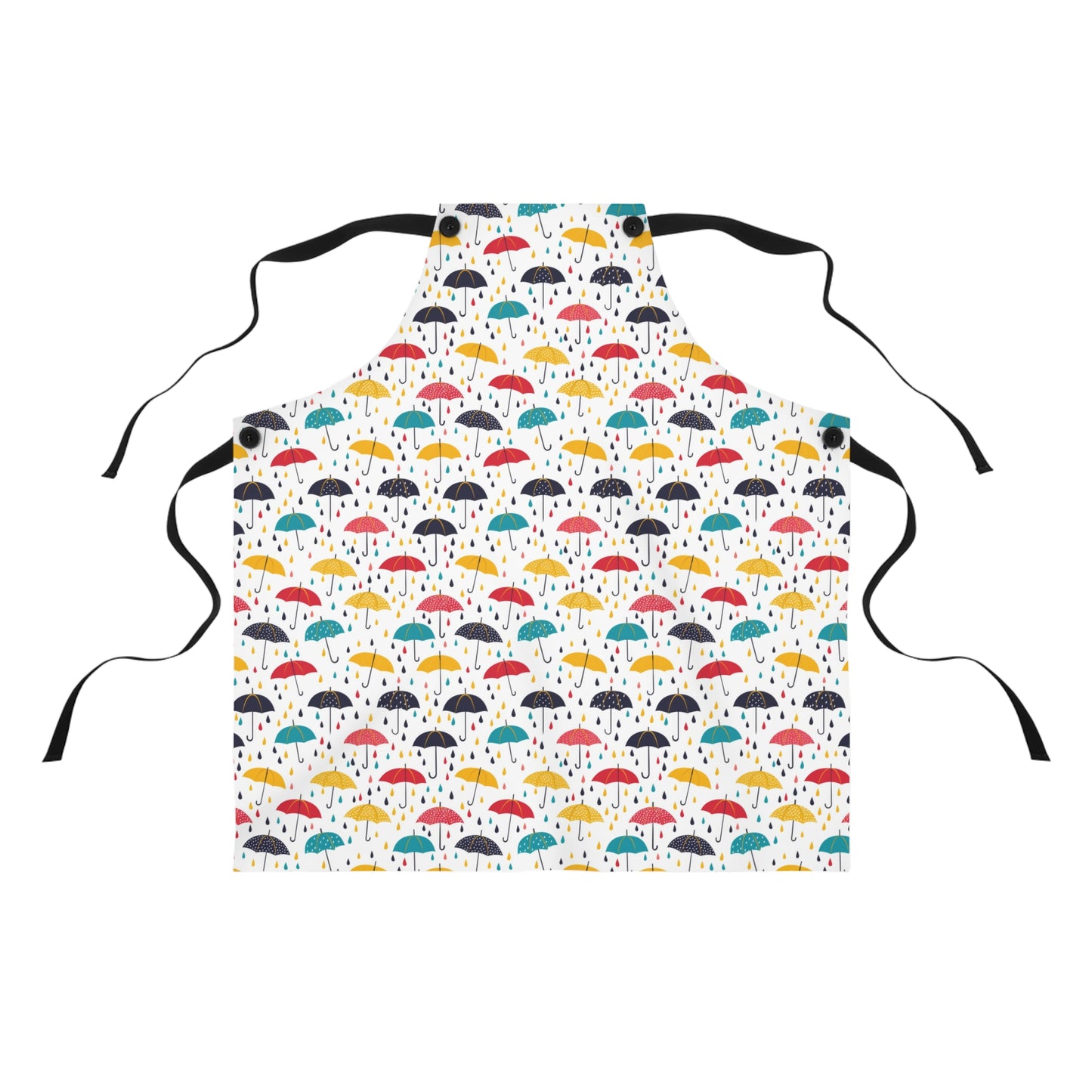 April Showers Parade in A Cheerful Dance of Colorful Umbrellas and Playful Raindrops Kitchen Chef Apron