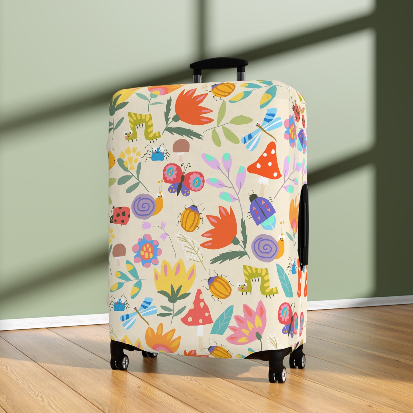 Kids Cartoon, Lady Bugs, Butterflies and Flowers  - Luggage Protector and Cover 3 Sizes