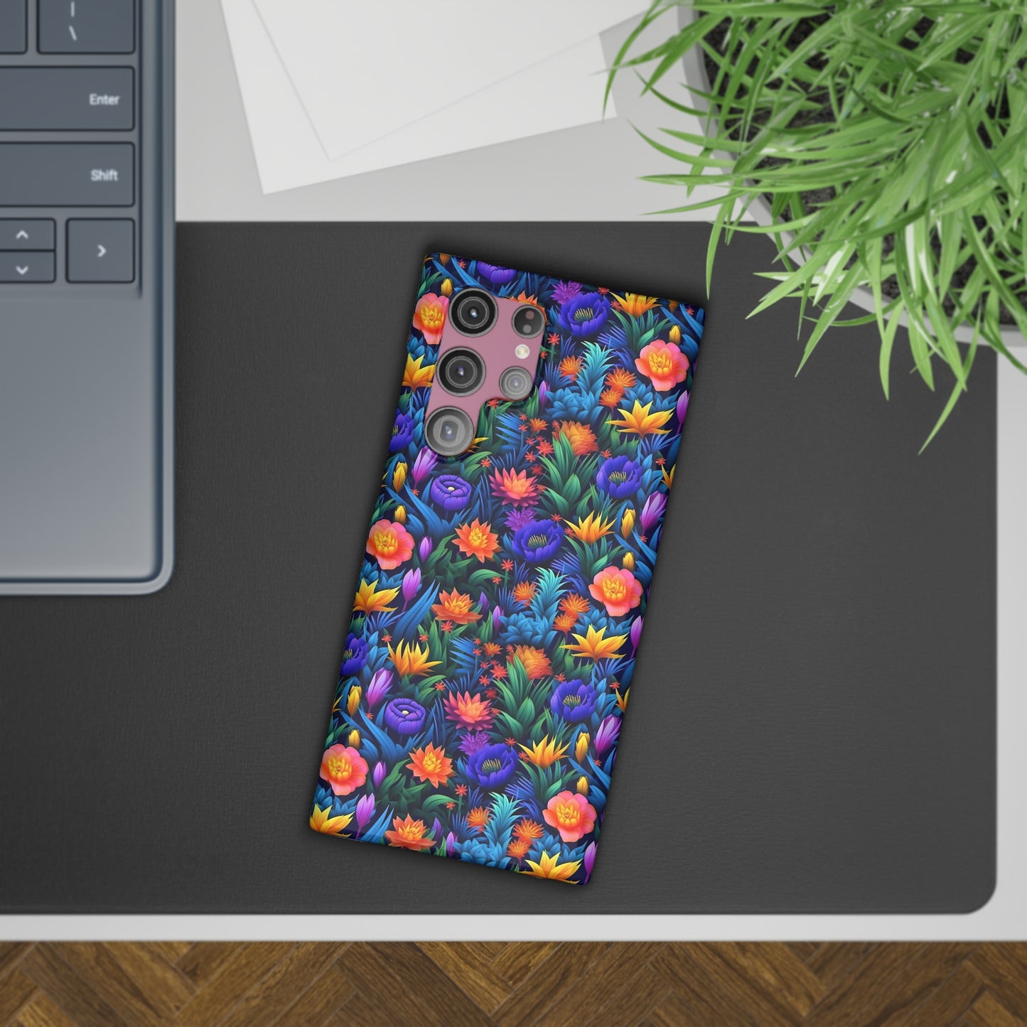 3D Tropical Bright Flowers Samsung Slim Cases