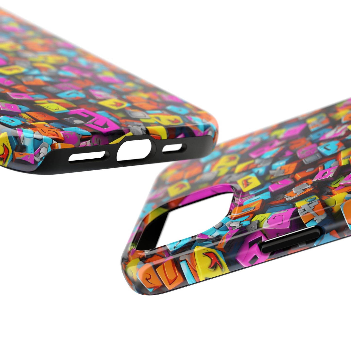 3D Abstract Colorful Block Design Iphone Tough Phone Case