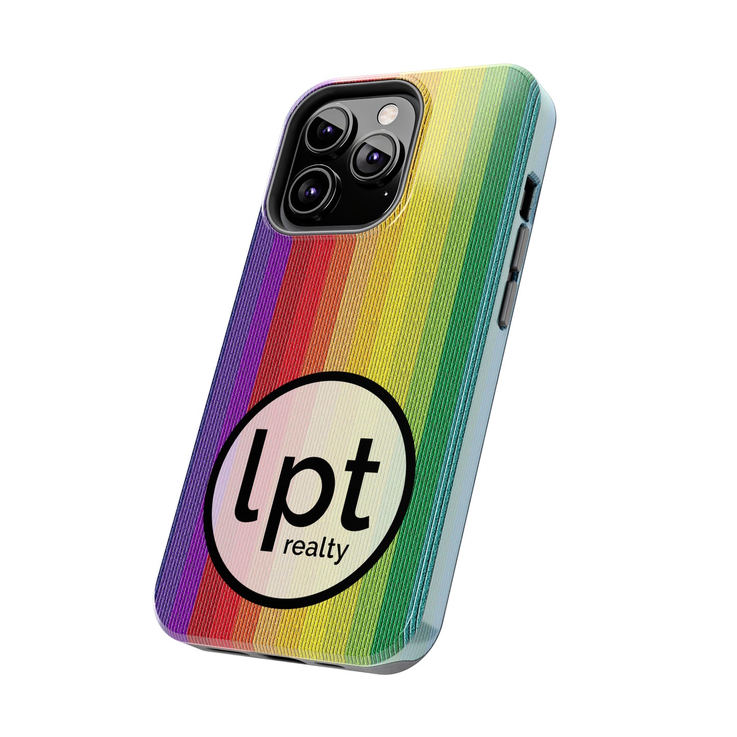 LPT Realty Logo -  Rainbow Stripe Design Iphone Tough Phone Case