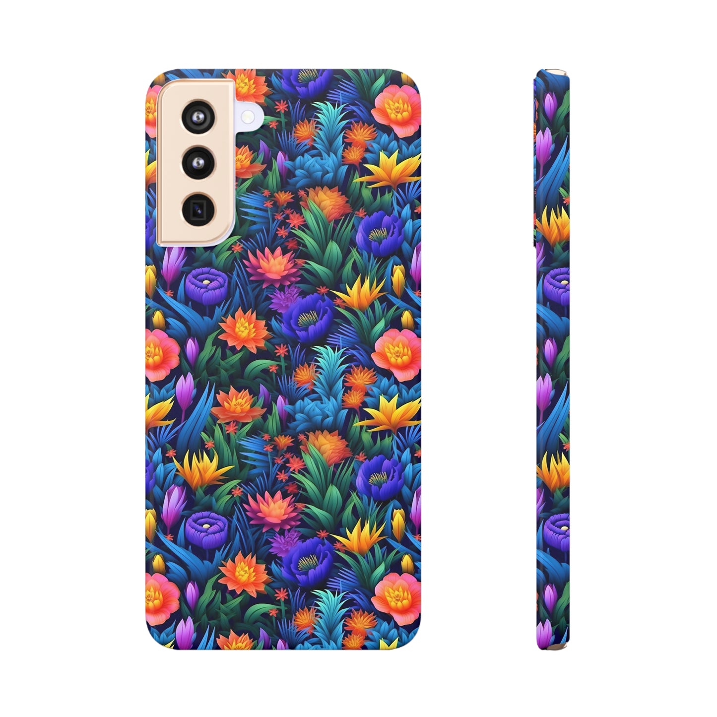 3D Tropical Bright Flowers Samsung Slim Cases