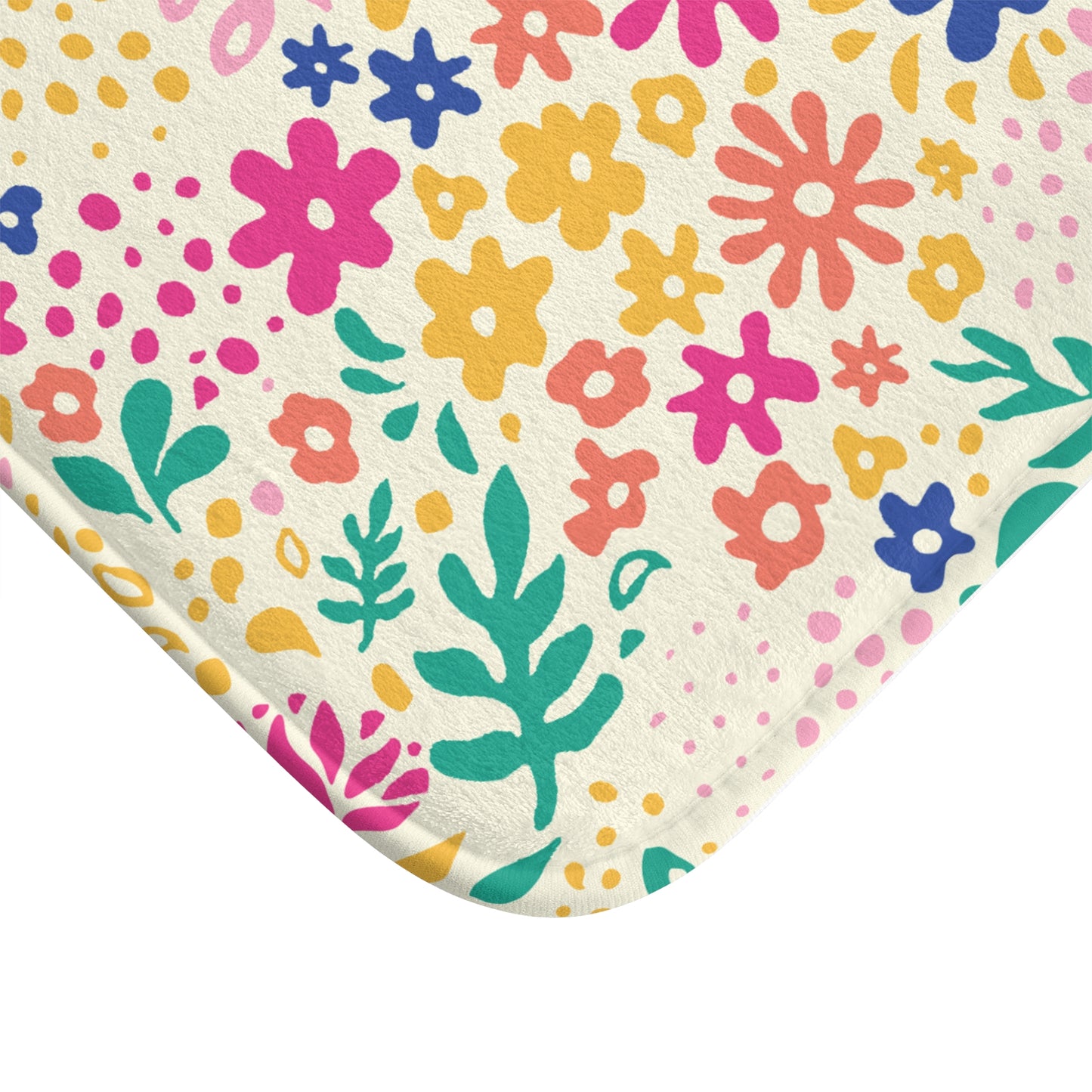 Bright Colored Springtime Flowers  - Bathroom Non-Slip Mat 2 Sizes