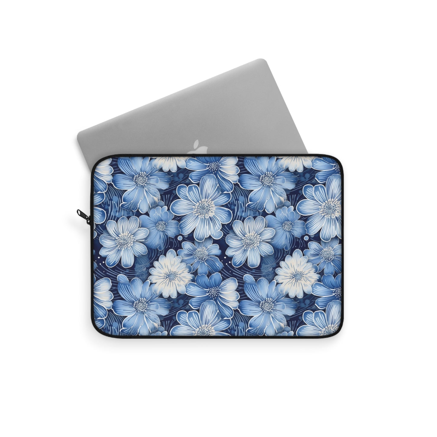 Watercolor Blossom in Blue and White Laptop or Ipad Protective Sleeve 3 Sizes Available