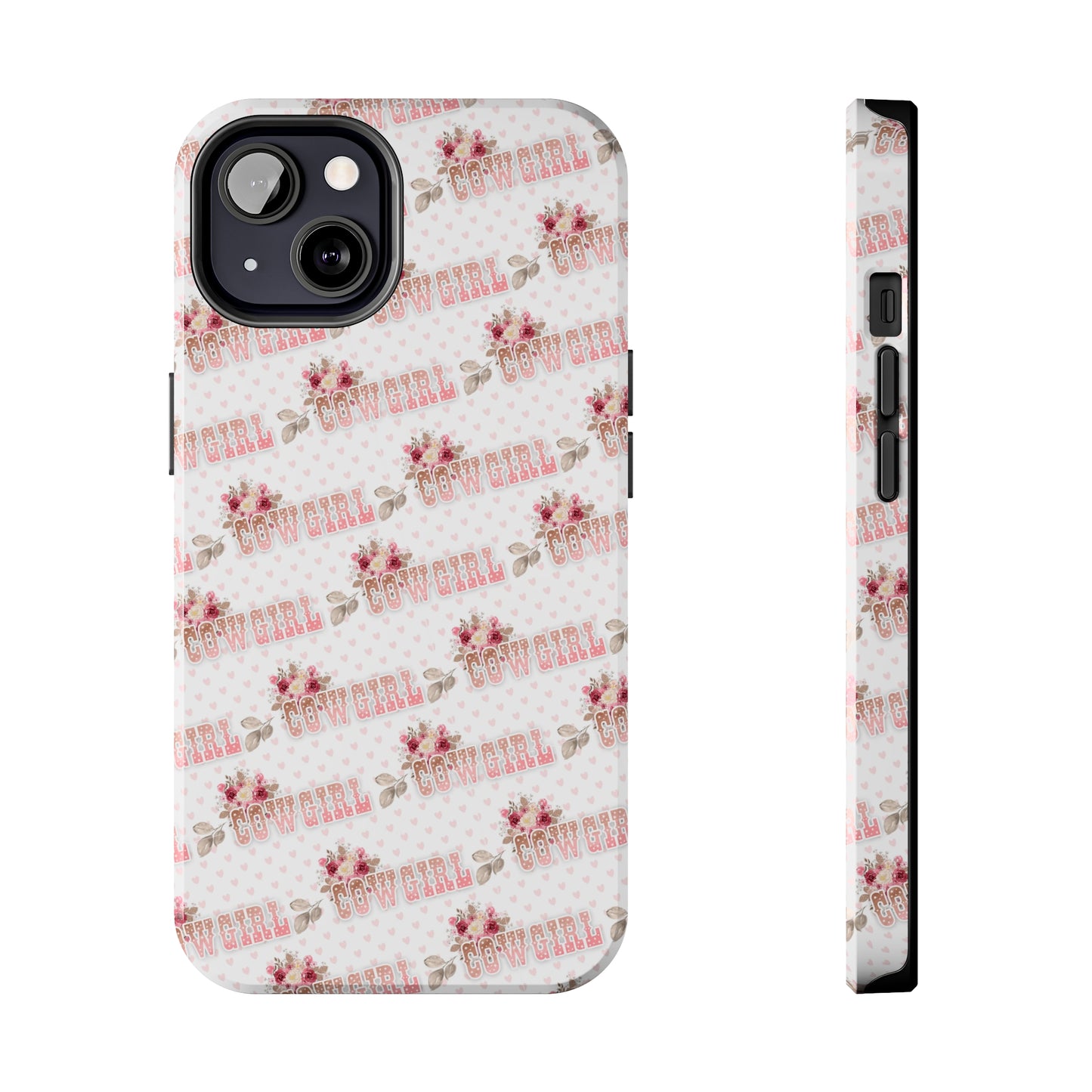 Pink Cowgirl and Flowers Iphone Tough Phone Case