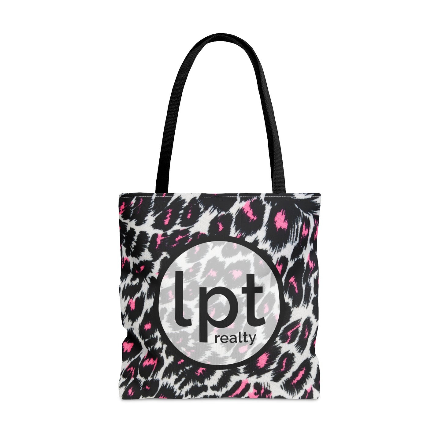 LPT Realty Logo with Fierce Femininity Pink and Black Leopard Print - Canvas Tote 3 Sizes