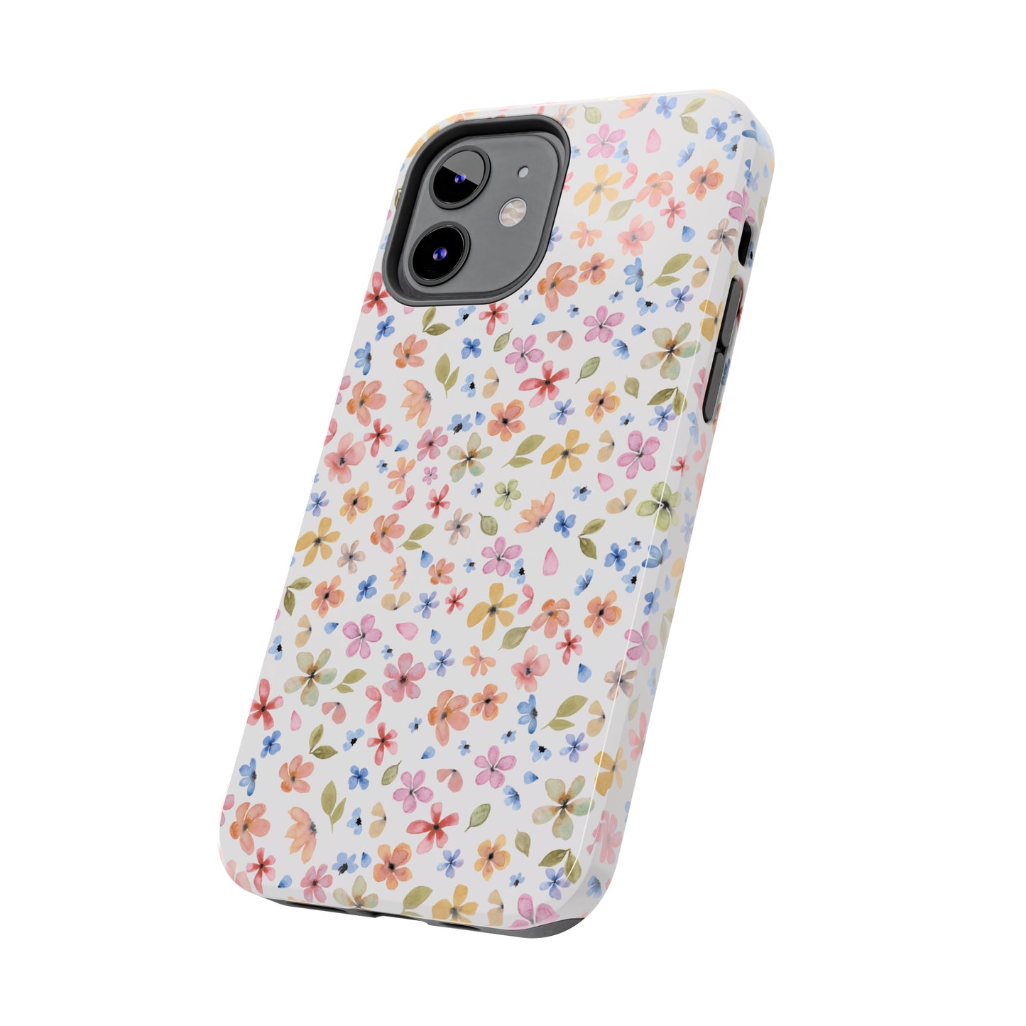 Tiny Pink, Yellow and Blue Flowers Iphone Tough Phone Case