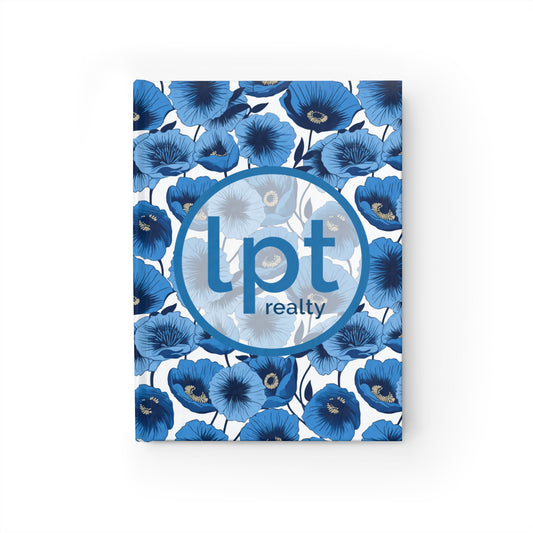 LPT Realty Logo -  Vivid Blooms Bright Blue Poppies Design - Hardcover Ruled Line Journal 5" x 7"