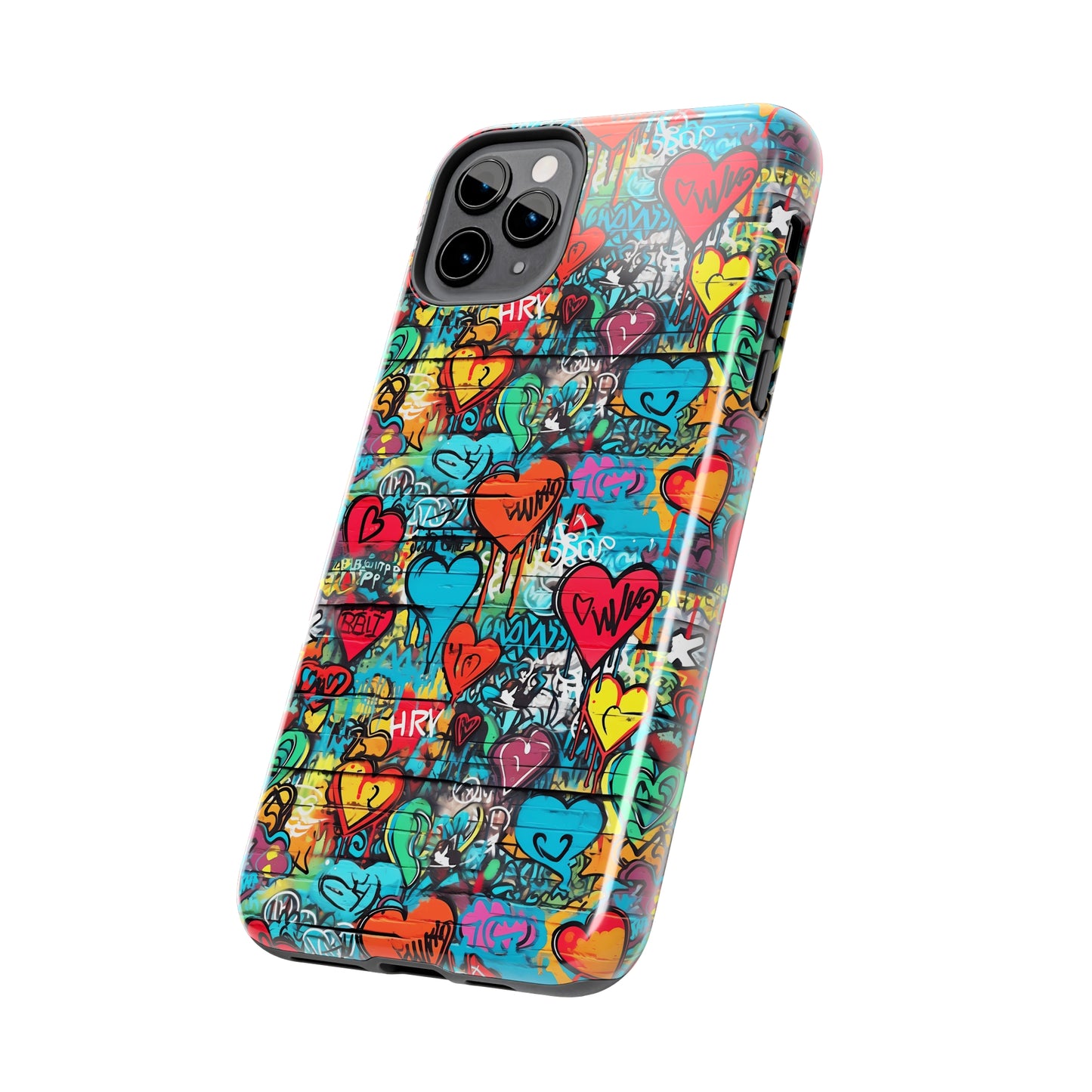 Street Art Graffiti Hearts Design Iphone Tough Phone Case