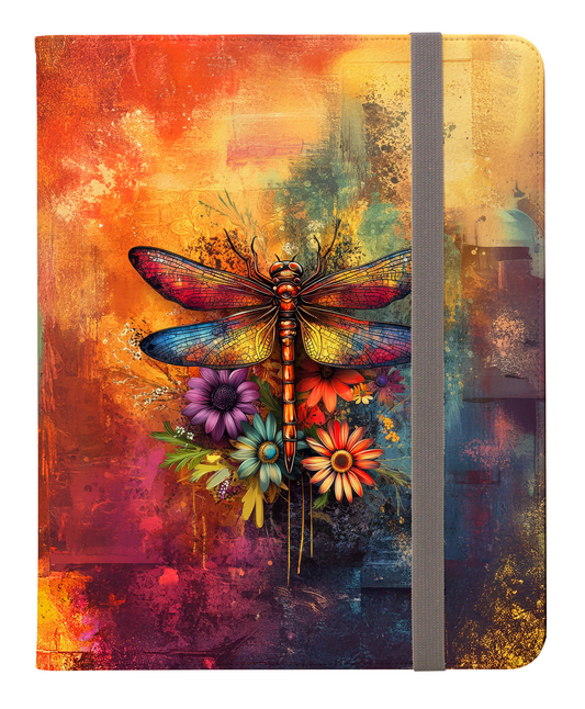 Mesmerizing Vibrant Dragonfly and Flowers Protective iPad Pro 11 & Pro 12.9 Protective Case and Pencil Holder