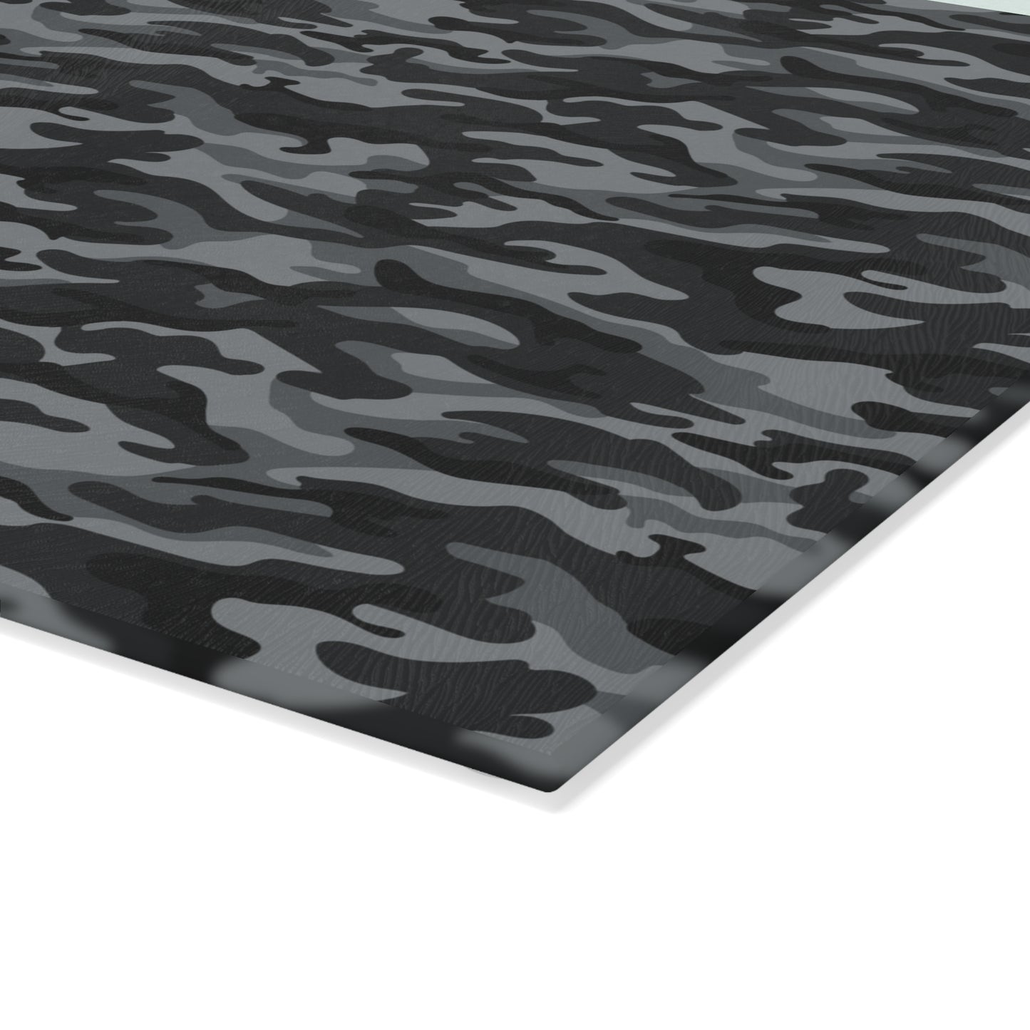 Gray and Black Camouflage Design - Glass Cutting Board  8" x 11" and 11" x 15"