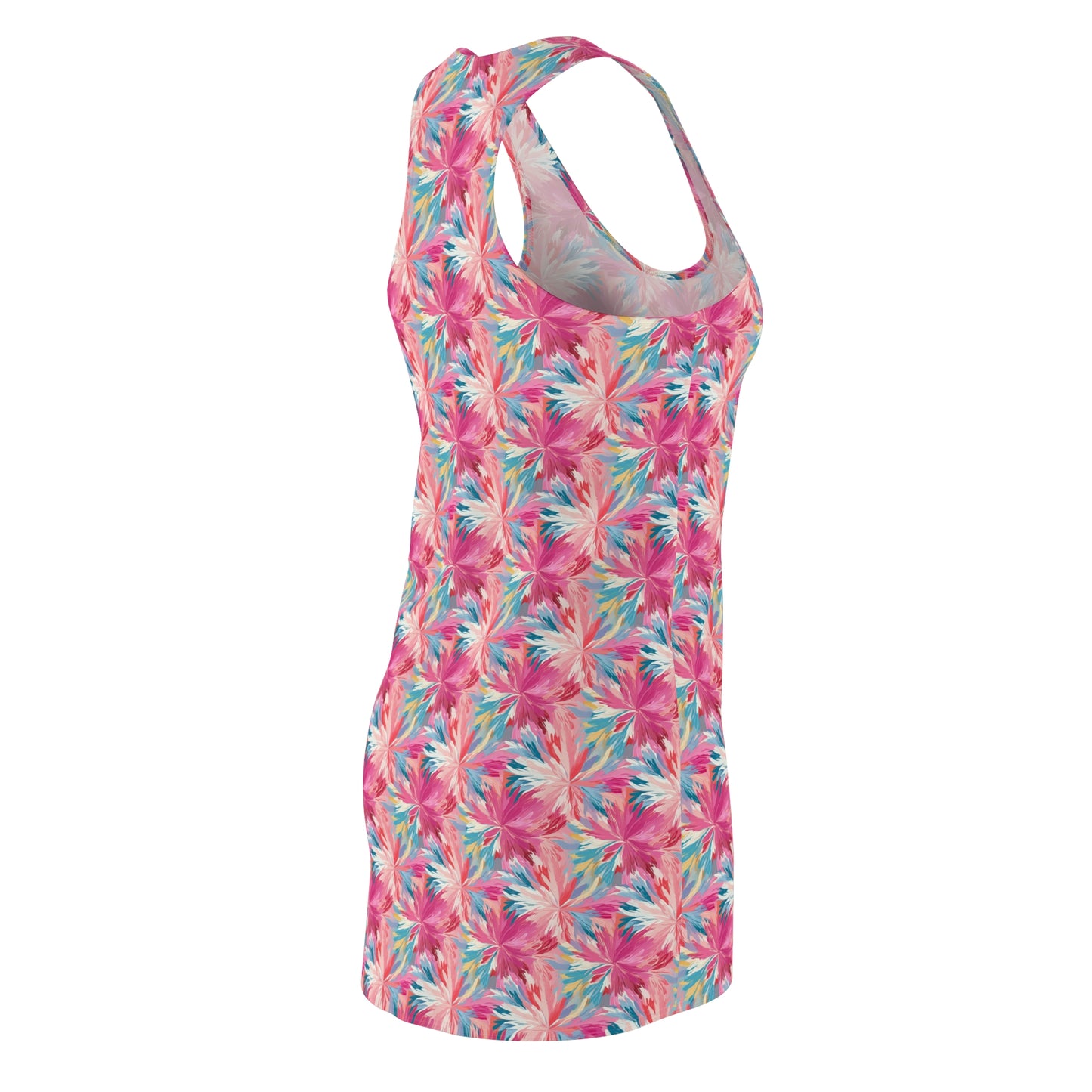 Pastel Whispers: Muted Watercolor Flowers in Pinks, Yellows, and Blues Women's Racerback Dress XS - 2XL