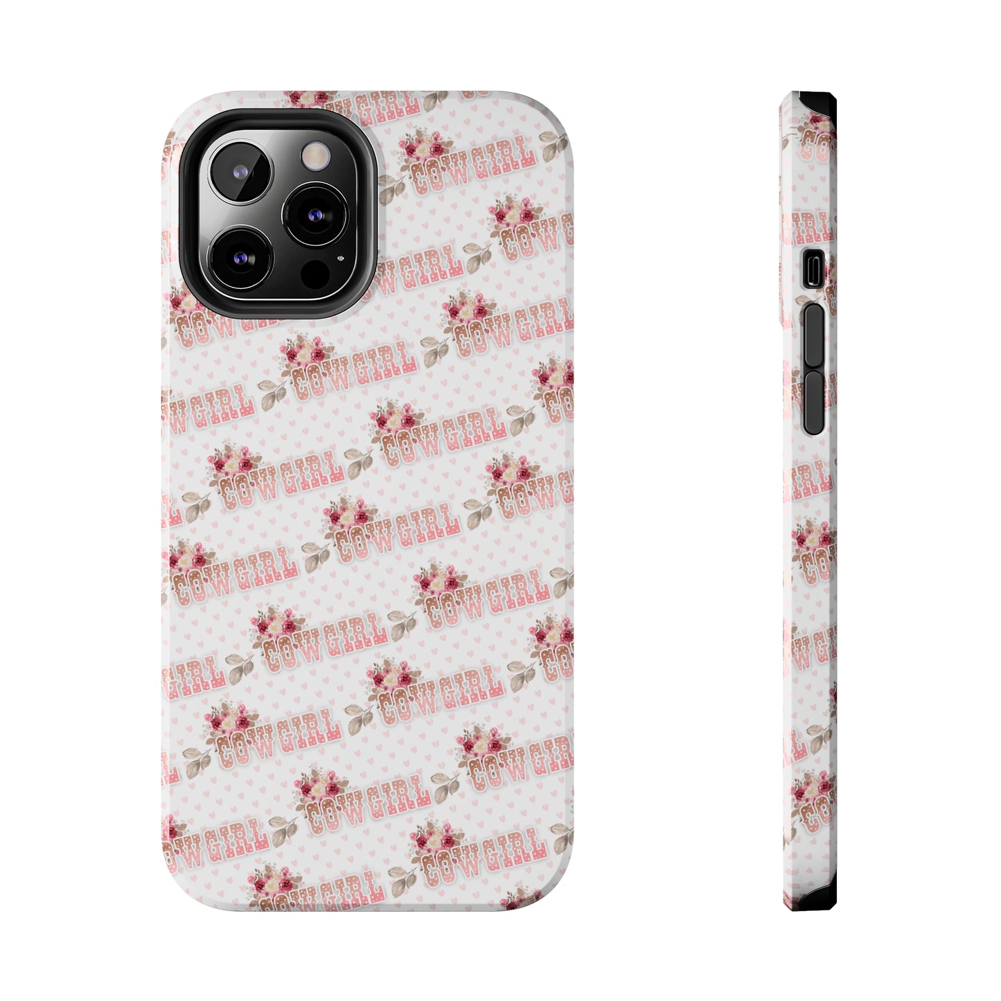 Pink Cowgirl and Flowers Iphone Tough Phone Case