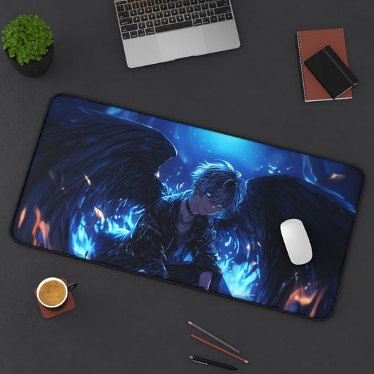 Anime Dark Angel Mousepad, Gothic Aesthetic Fantasy Desk Mat, Extra Large Mousepad, Gaming Desk Mat, Desktop Accessory